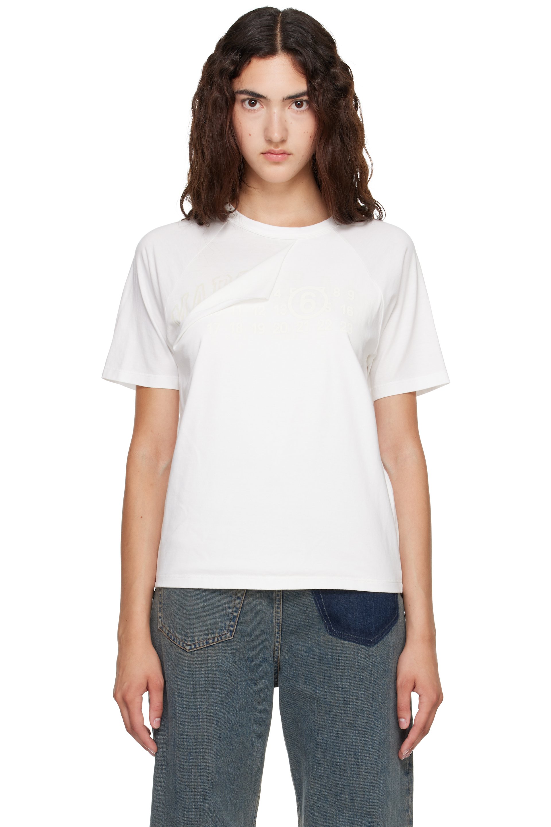 MM6 Maison Margiela - White Folded Logo T-shirt