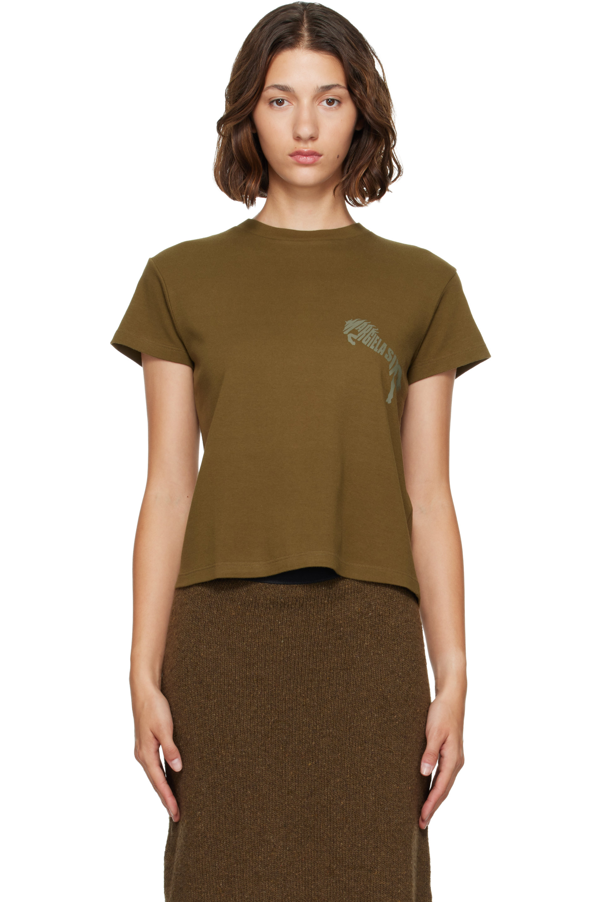 MM6 Maison Margiela - Khaki Horse Logo T-Shirt