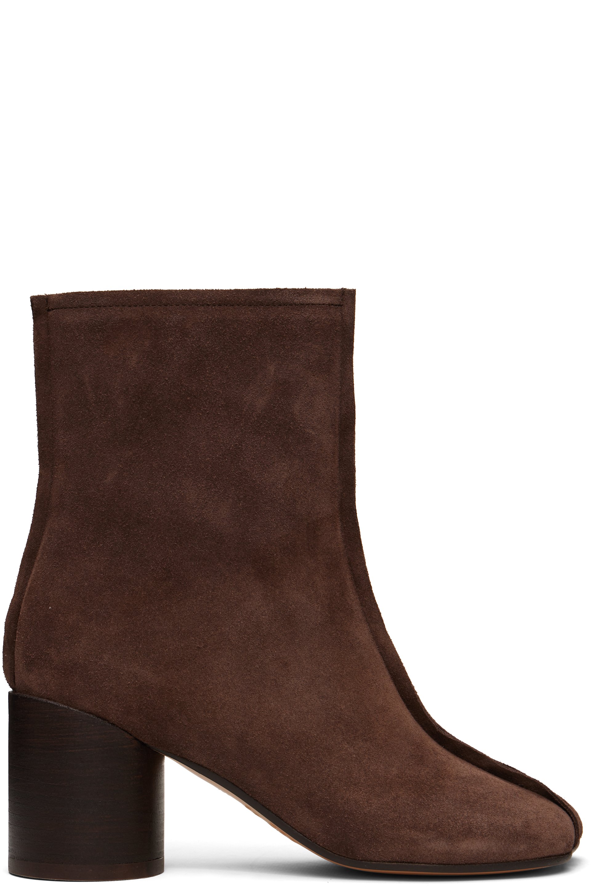 MM6 Maison Margiela - Bottines brunes en suède à bout anatomique