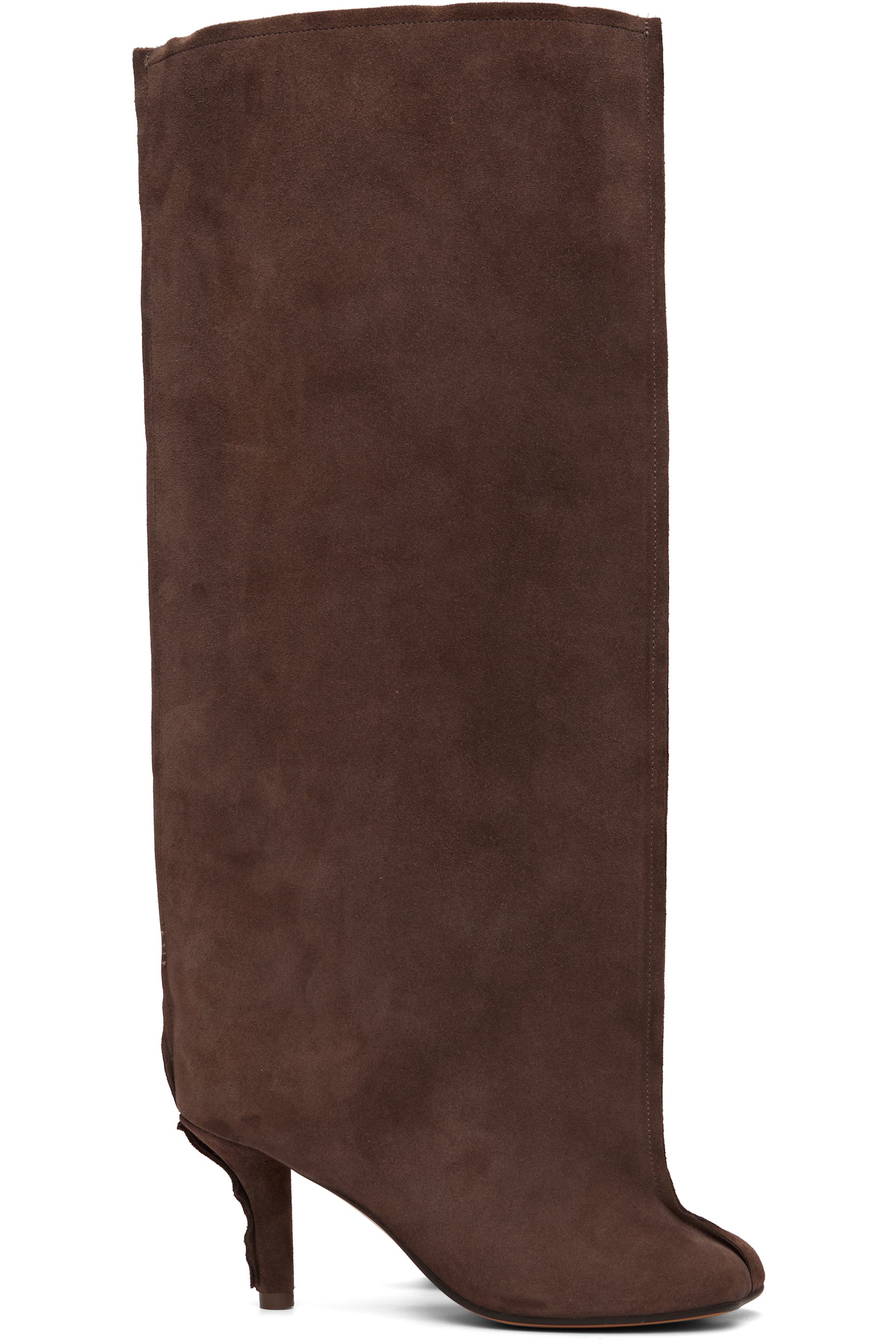 MM6 Maison Margiela - Brown Suede Anatomic Tube Tall Boots