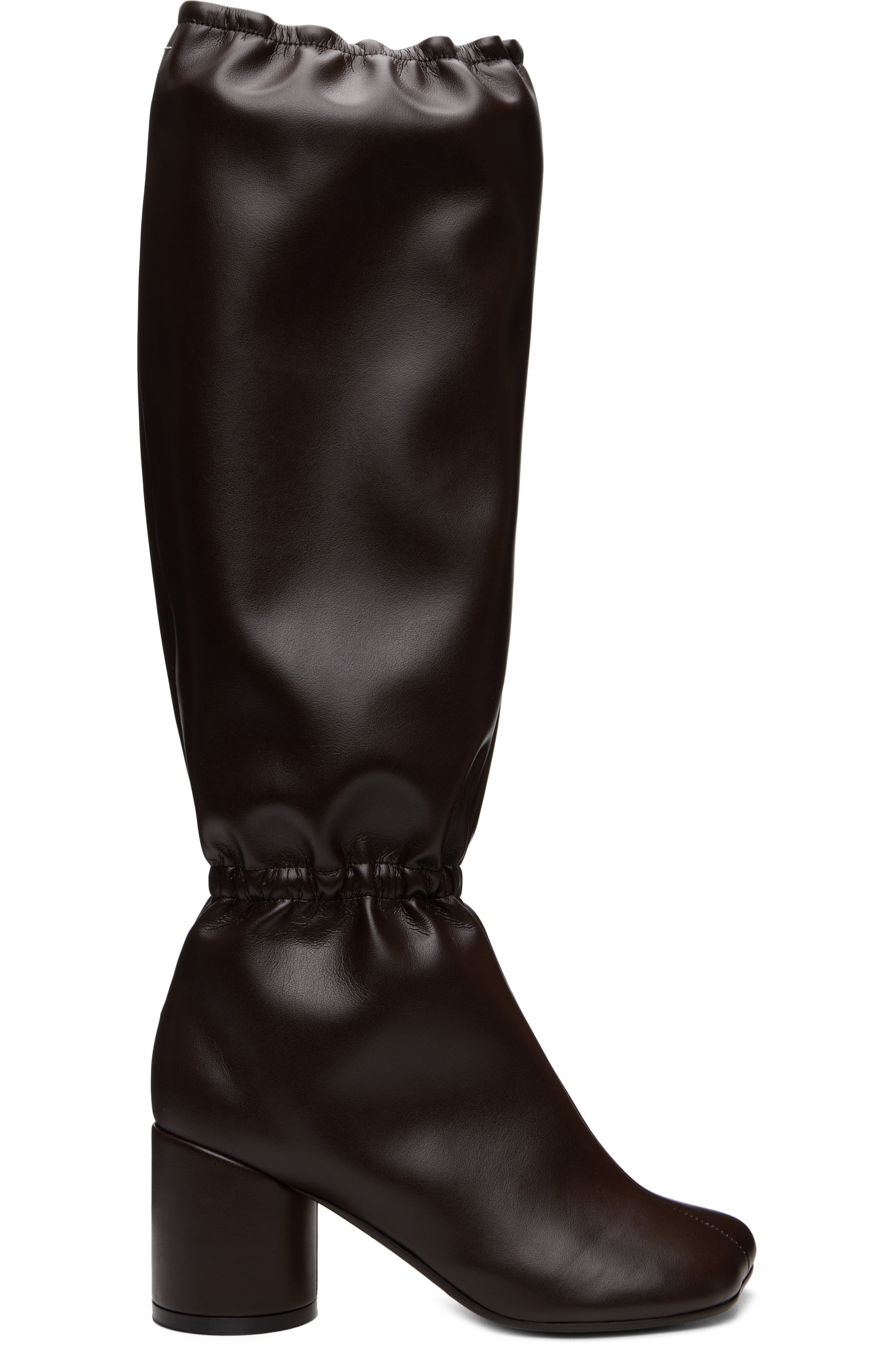 MM6 Maison Margiela - Brown Elasticated Anatomic Knee-High Boots