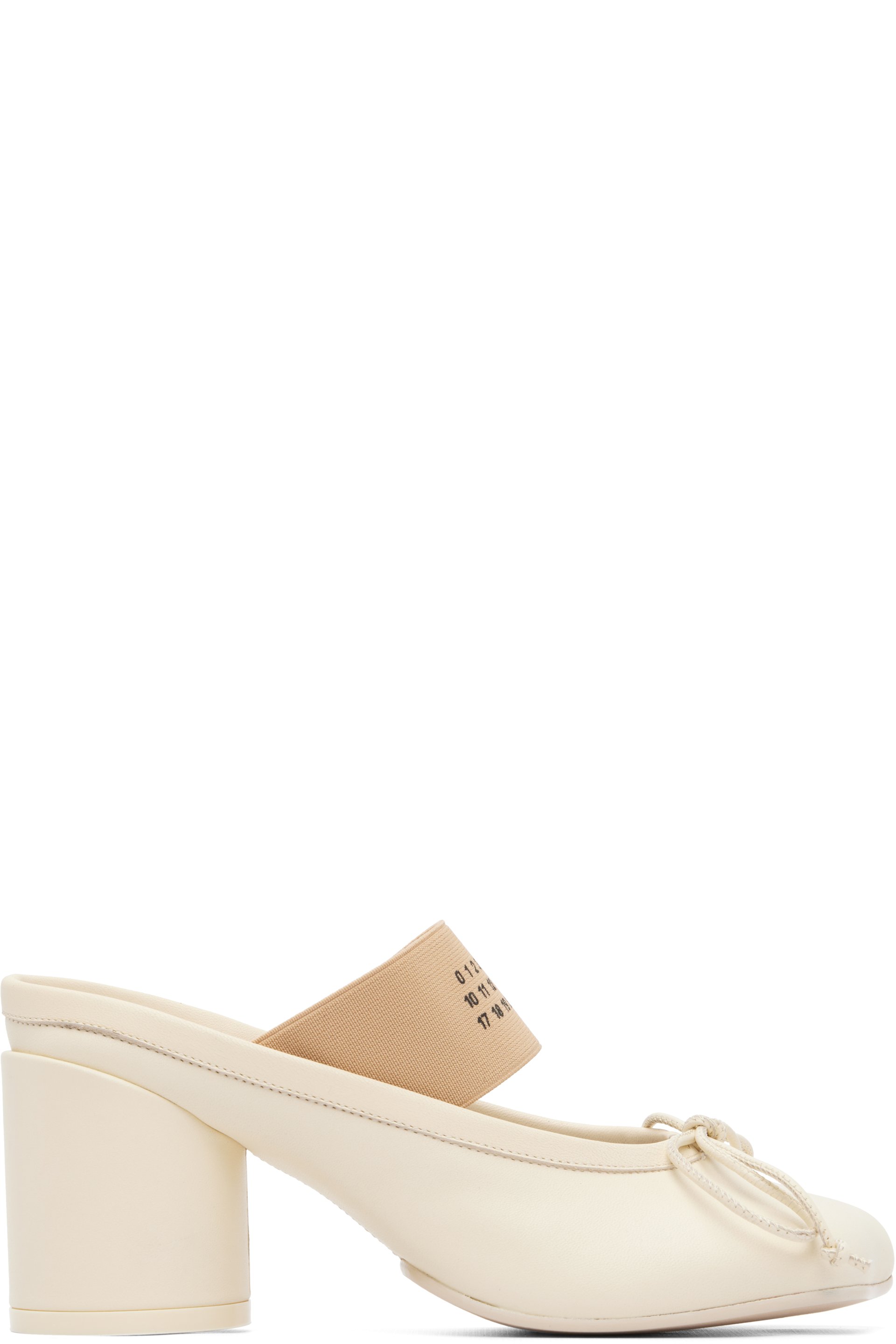MM6 Maison Margiela - Off-White Anatomic Numeric Heels