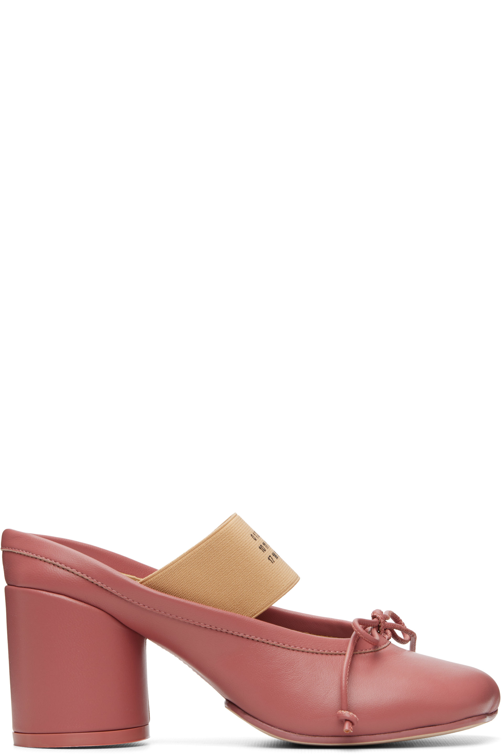 MM6 Maison Margiela - Pink Anatomic Numeric Mule Heels