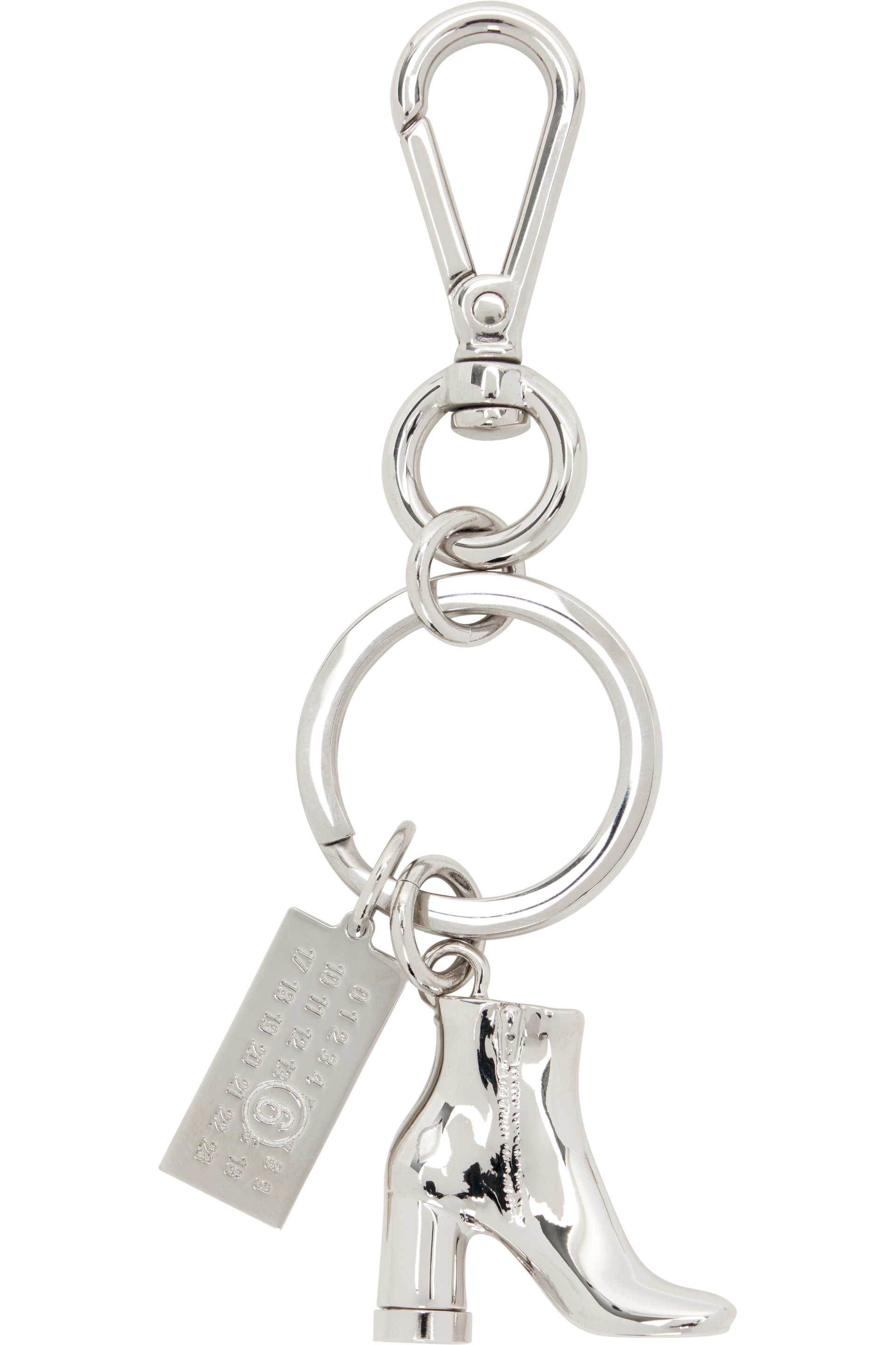 MM6 Maison Margiela - Porteclé argenté à breloque de botte
