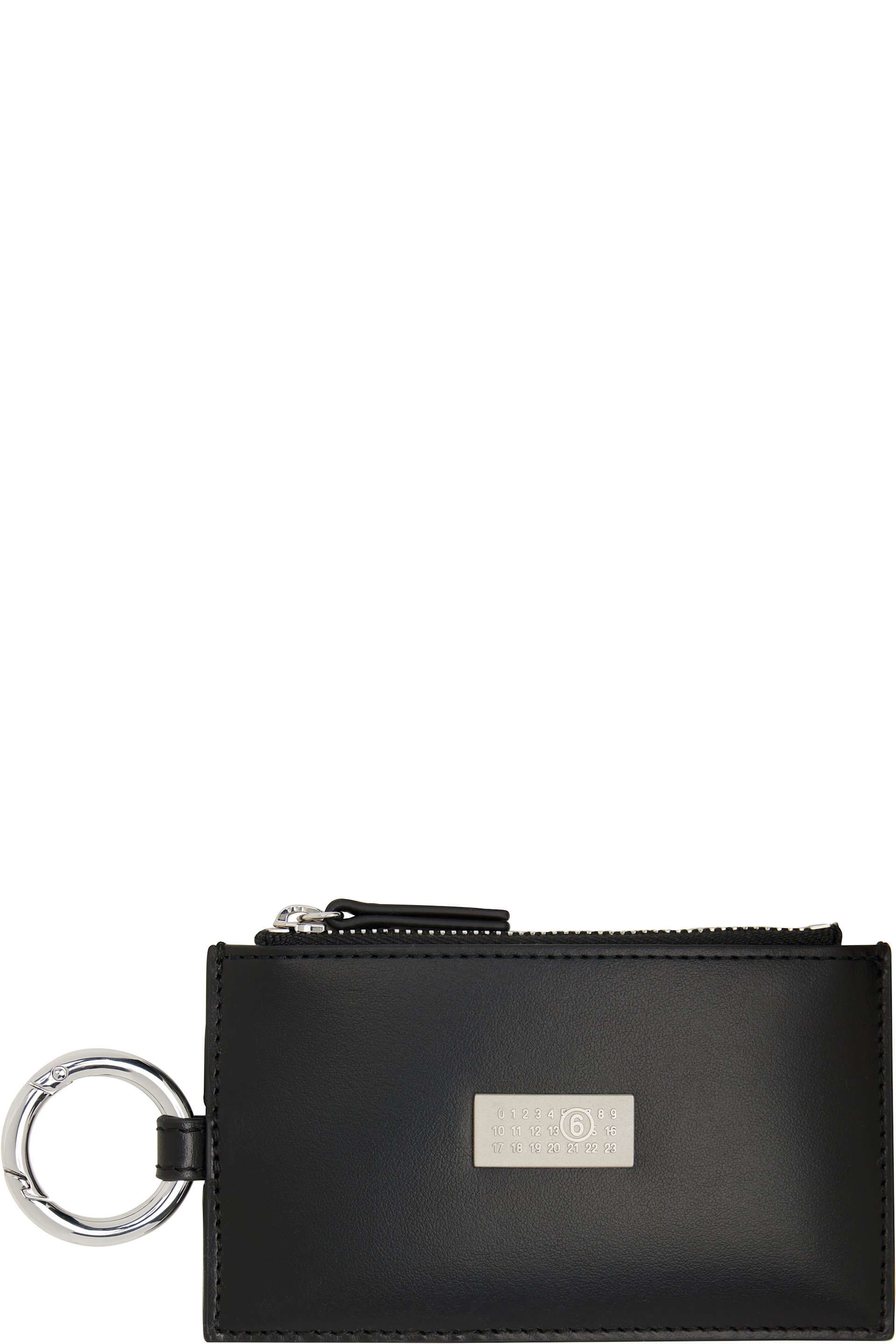 MM6 Maison Margiela - Portefeuille noir à glissière et à logo numérique