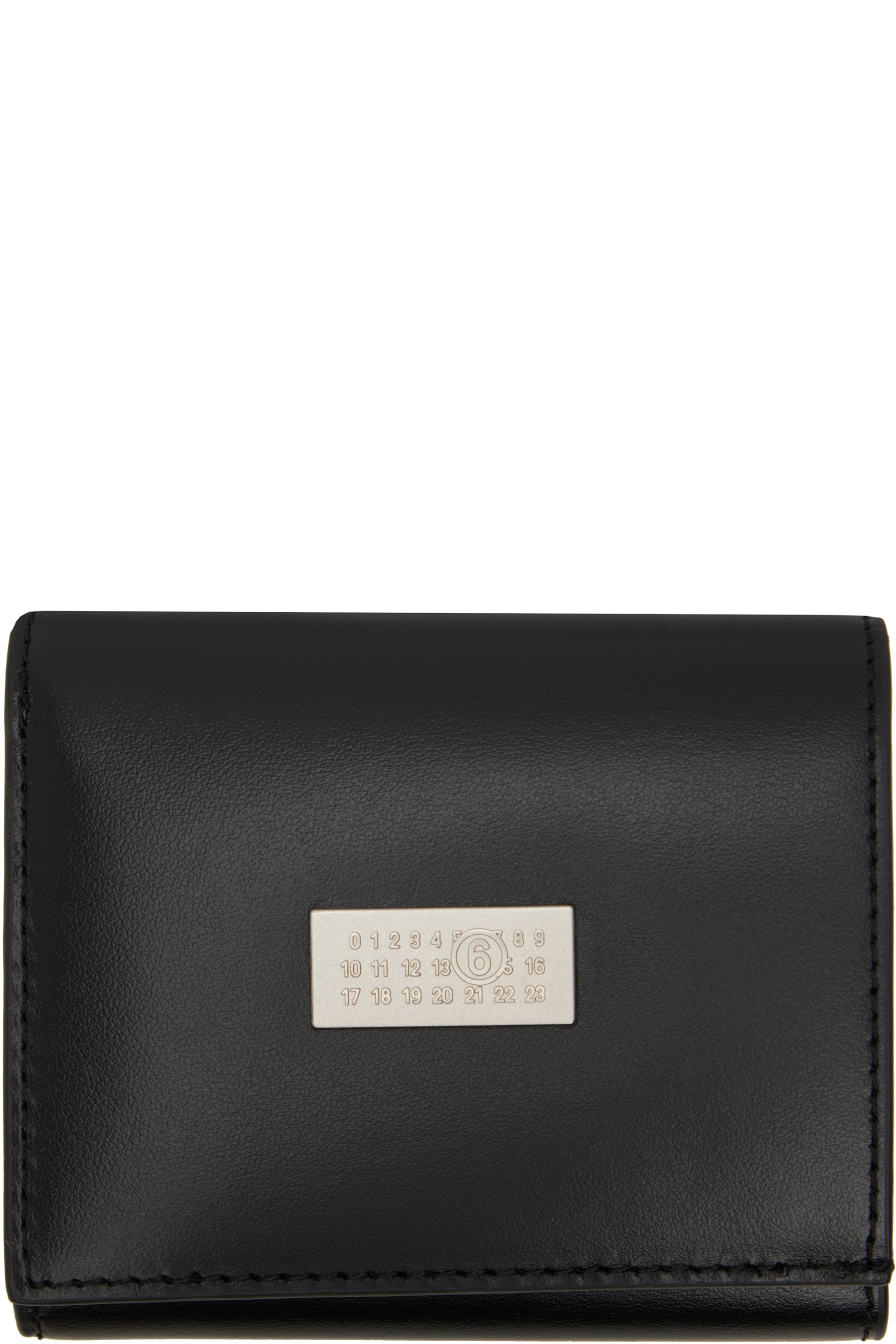 MM6 Maison Margiela - Portefeuille noir à logo numérique