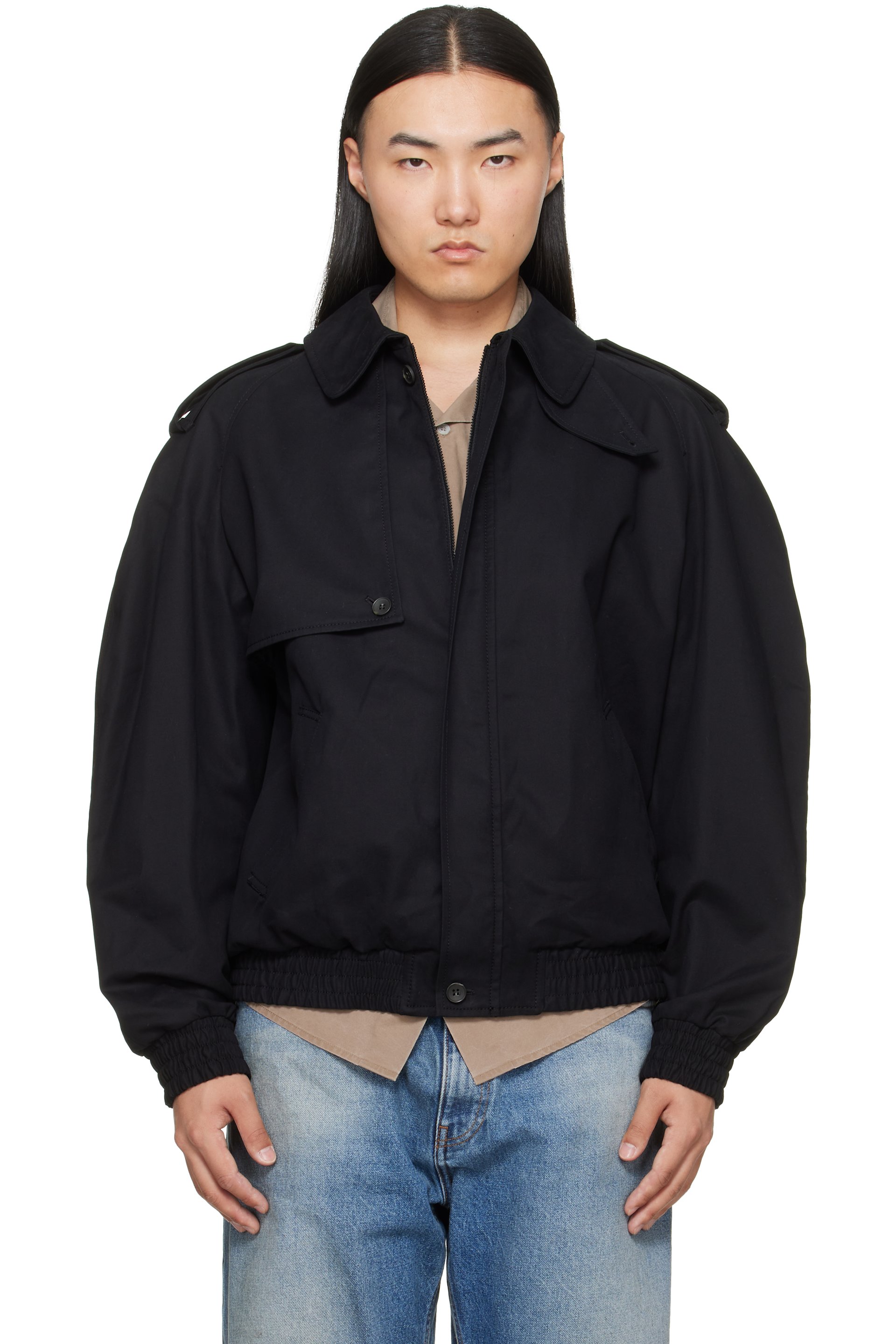 MM6 Maison Margiela - Black Cotton Twill Jacket