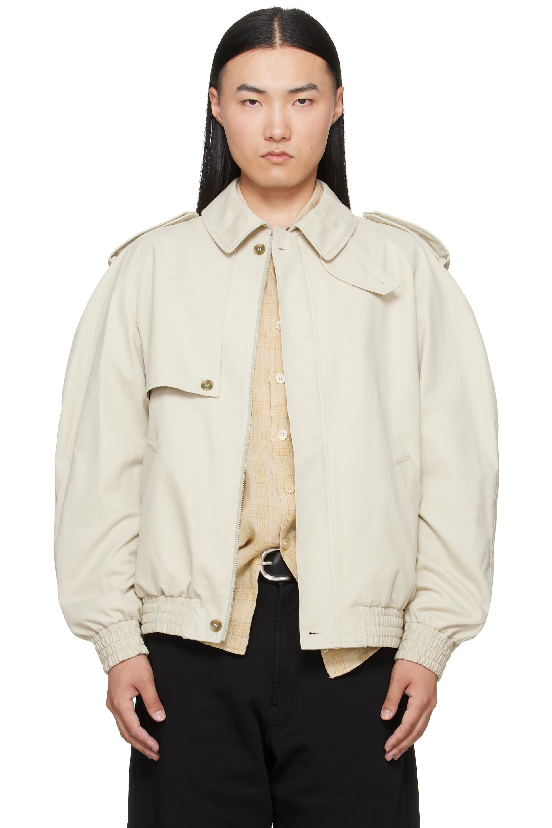 MM6 Maison Margiela - Off-White Cotton Twill Jacket