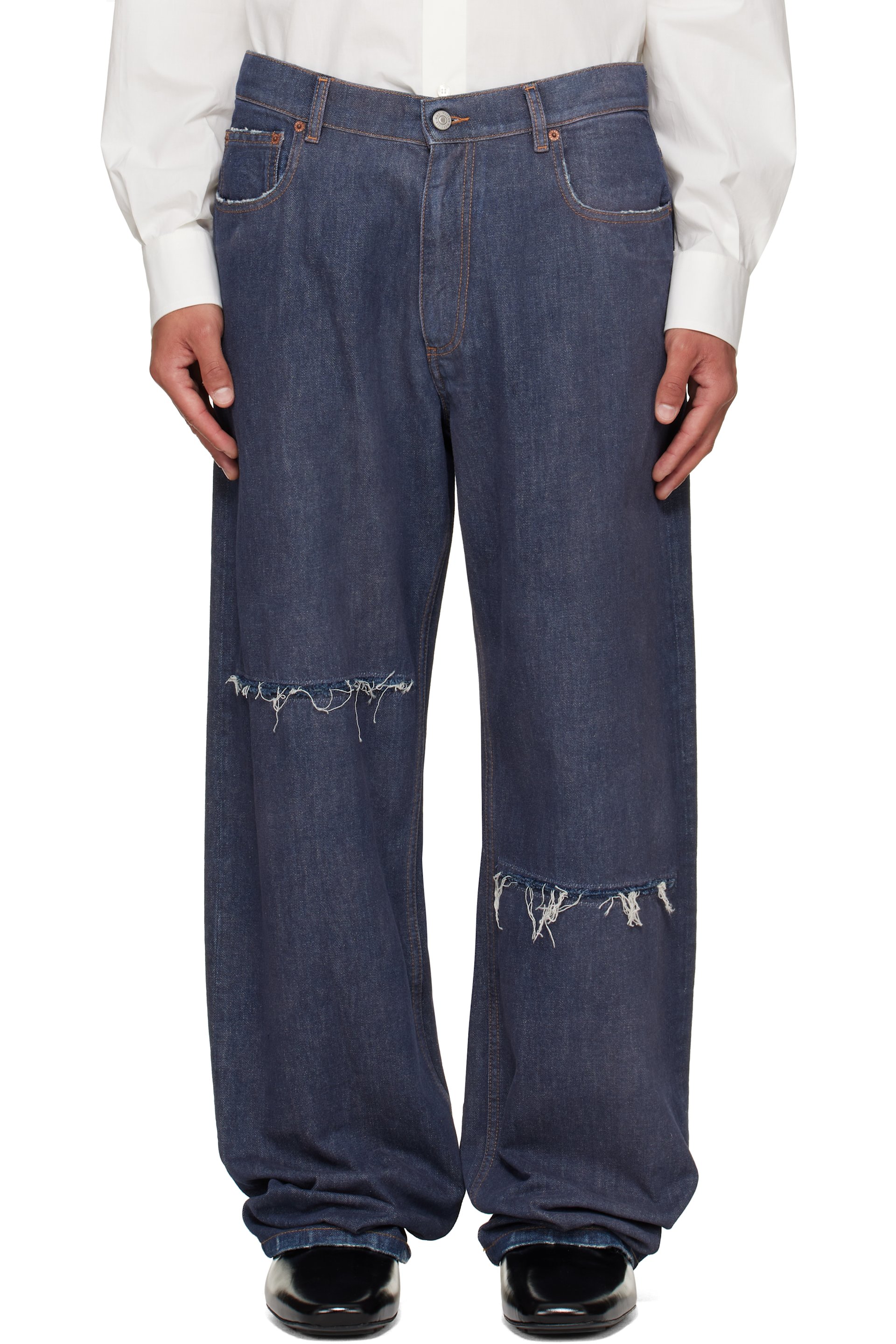 MM6 Maison Margiela - Jean ample bleu marine