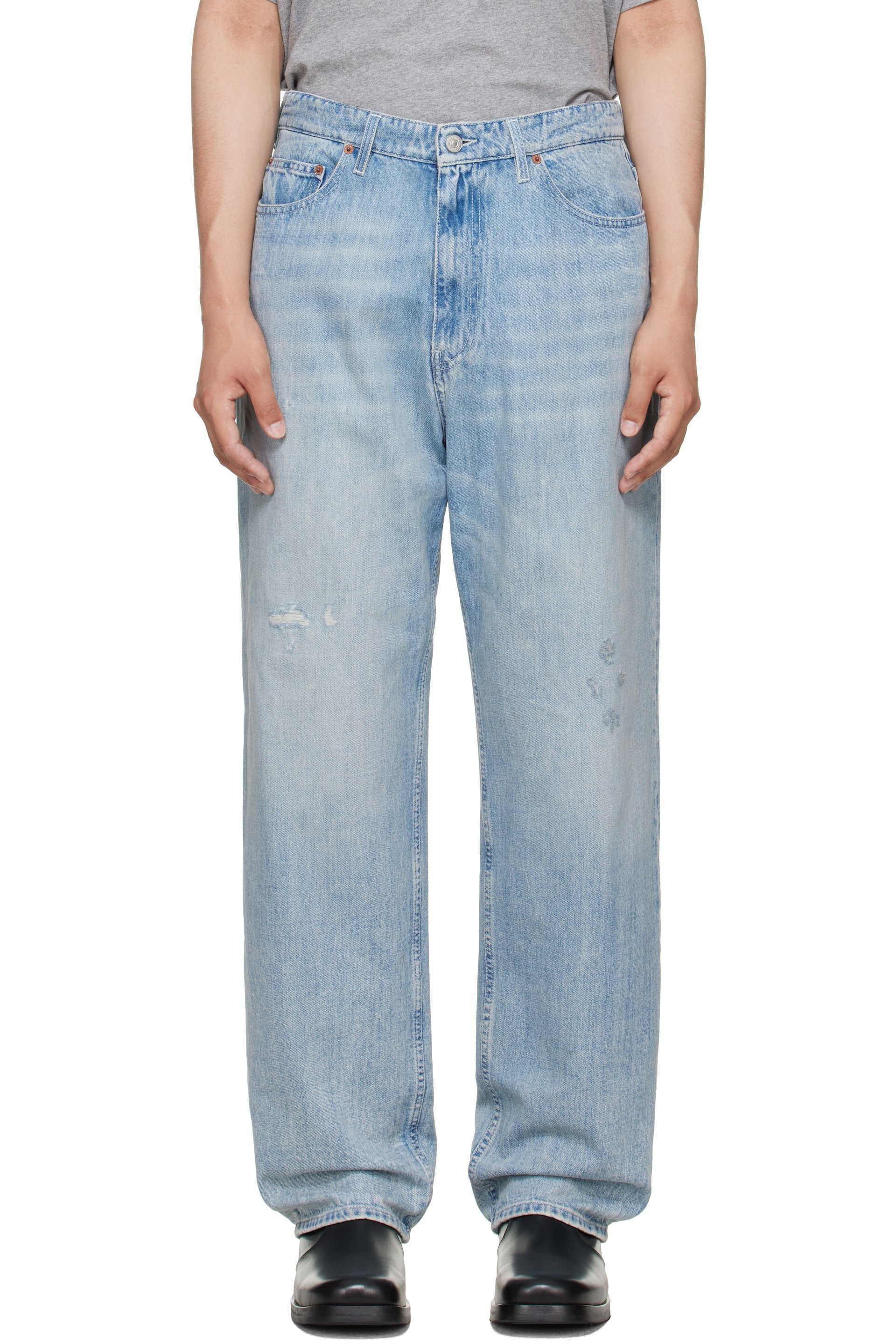 MM6 Maison Margiela - Jean bleu à effet usé