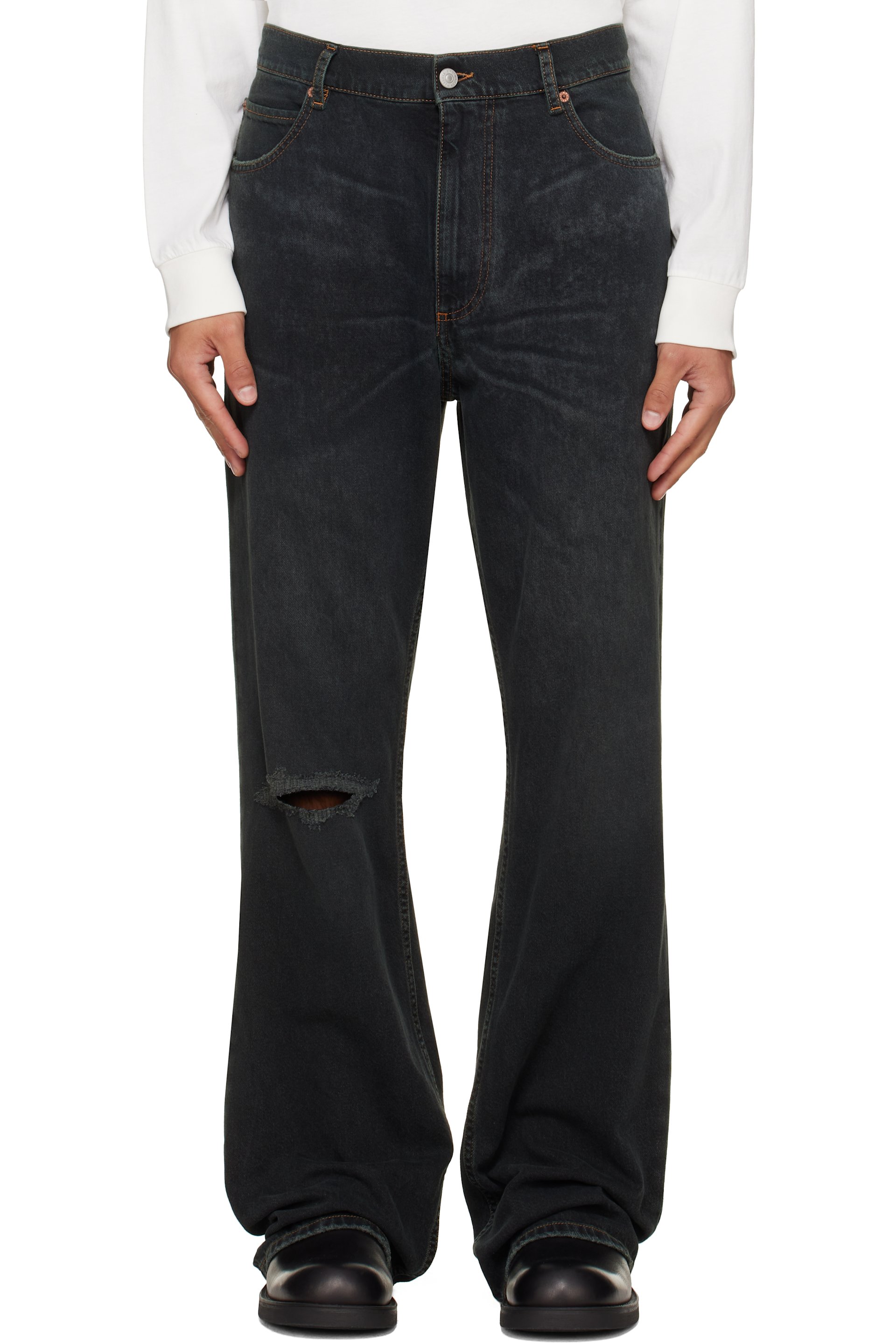 MM6 Maison Margiela - Jean droit bleu marine