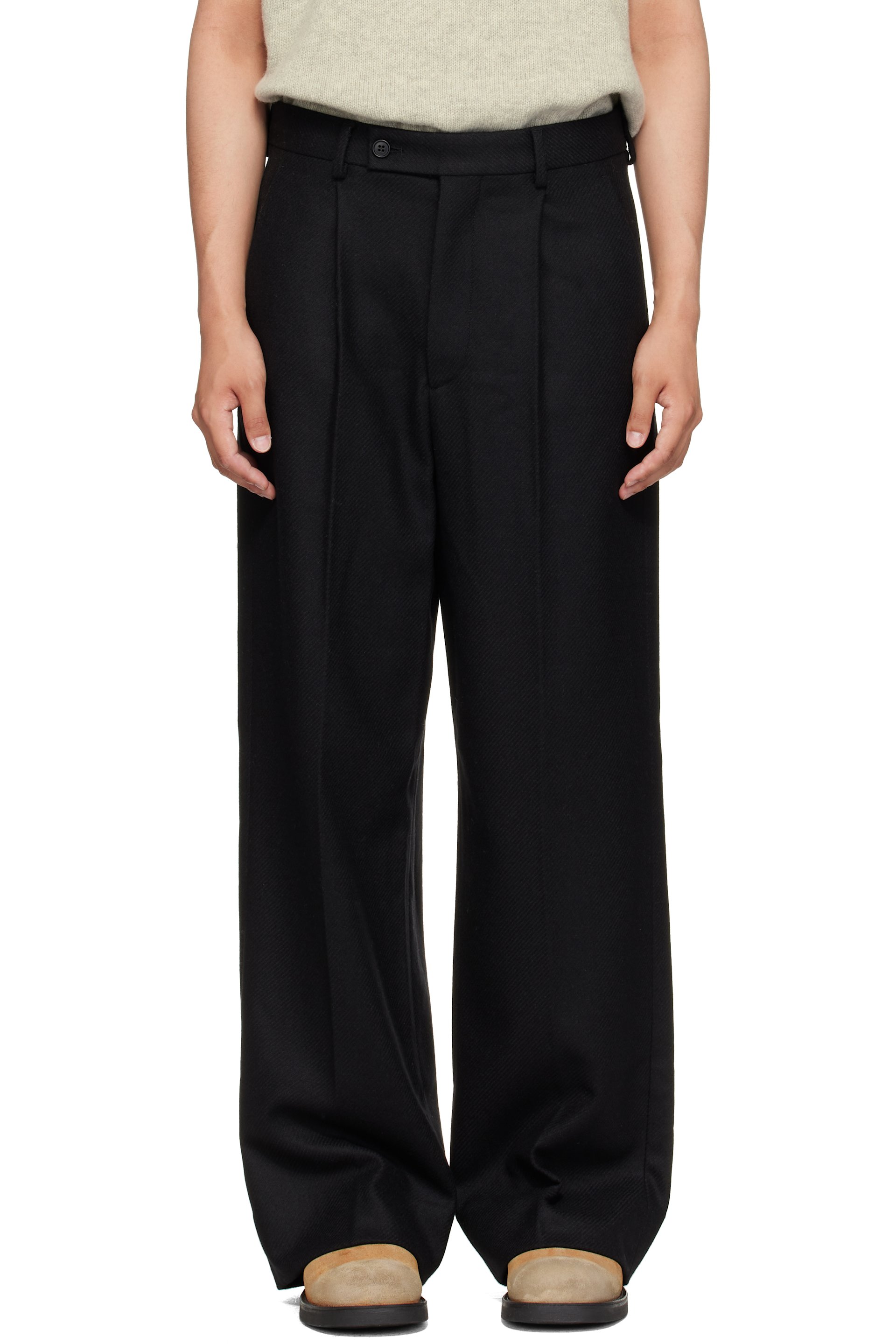 MM6 Maison Margiela - Black Pleated Trousers