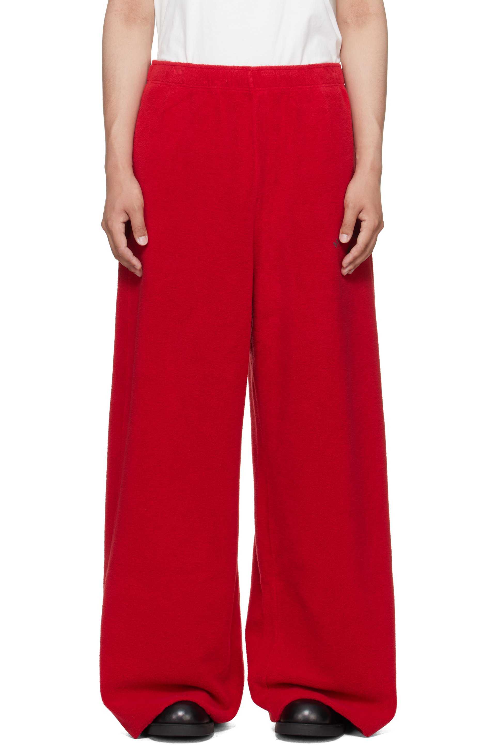 MM6 Maison Margiela - Pantalon de survêtement rouge en molleton