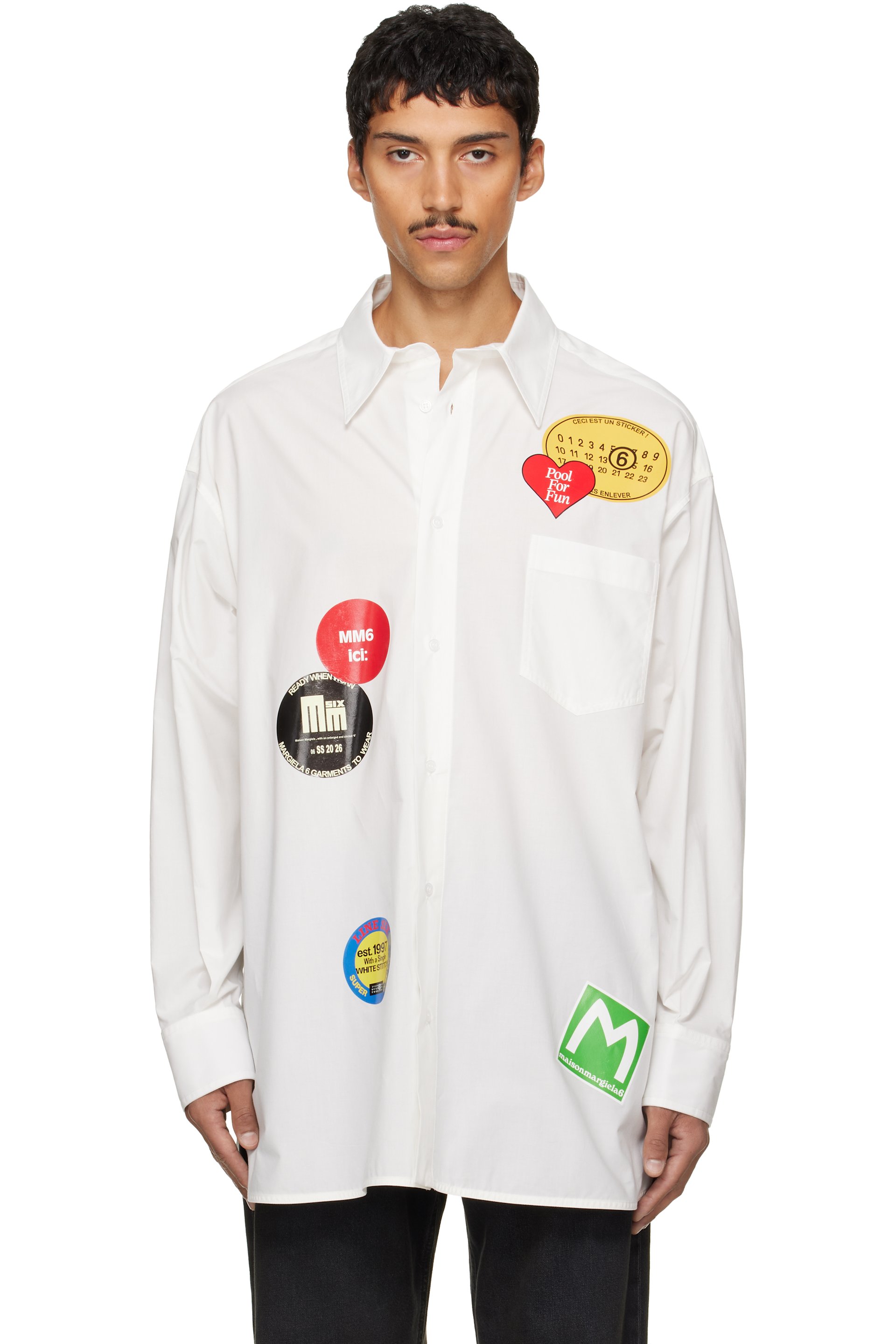 MM6 Maison Margiela - Chemise à manches longues blanc cassé