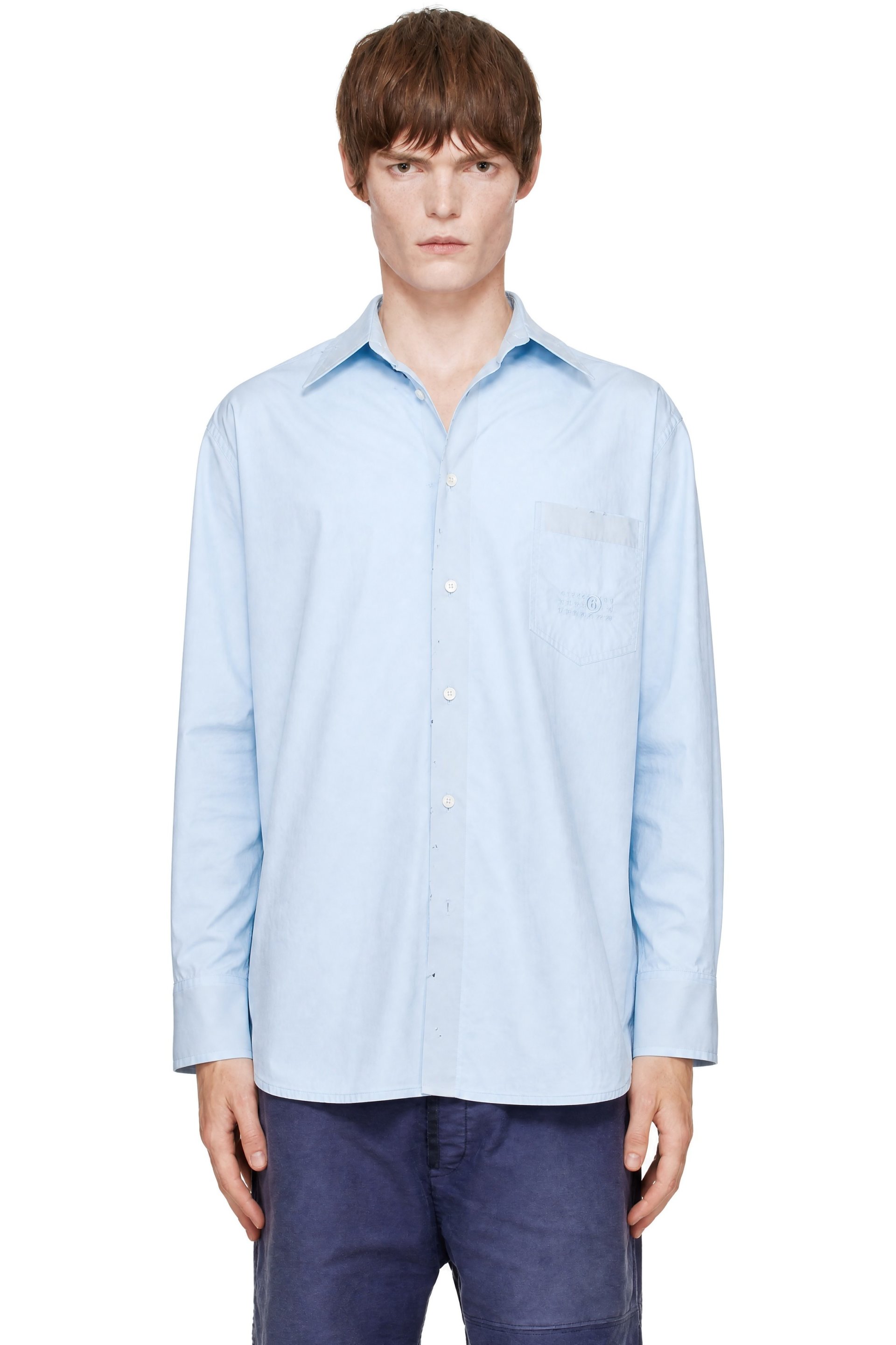 MM6 Maison Margiela - Blue Cotton Poplin Shirt