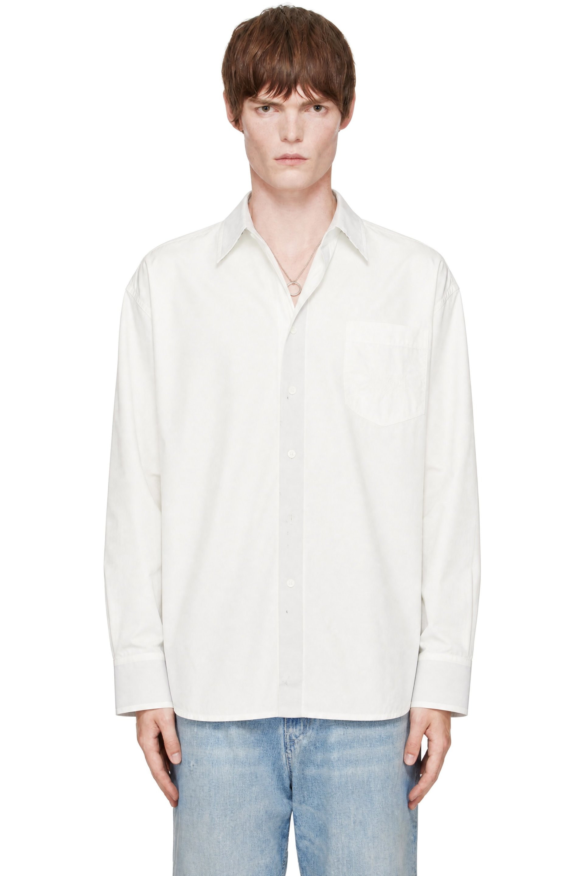 MM6 Maison Margiela - White Cotton Poplin Shirt