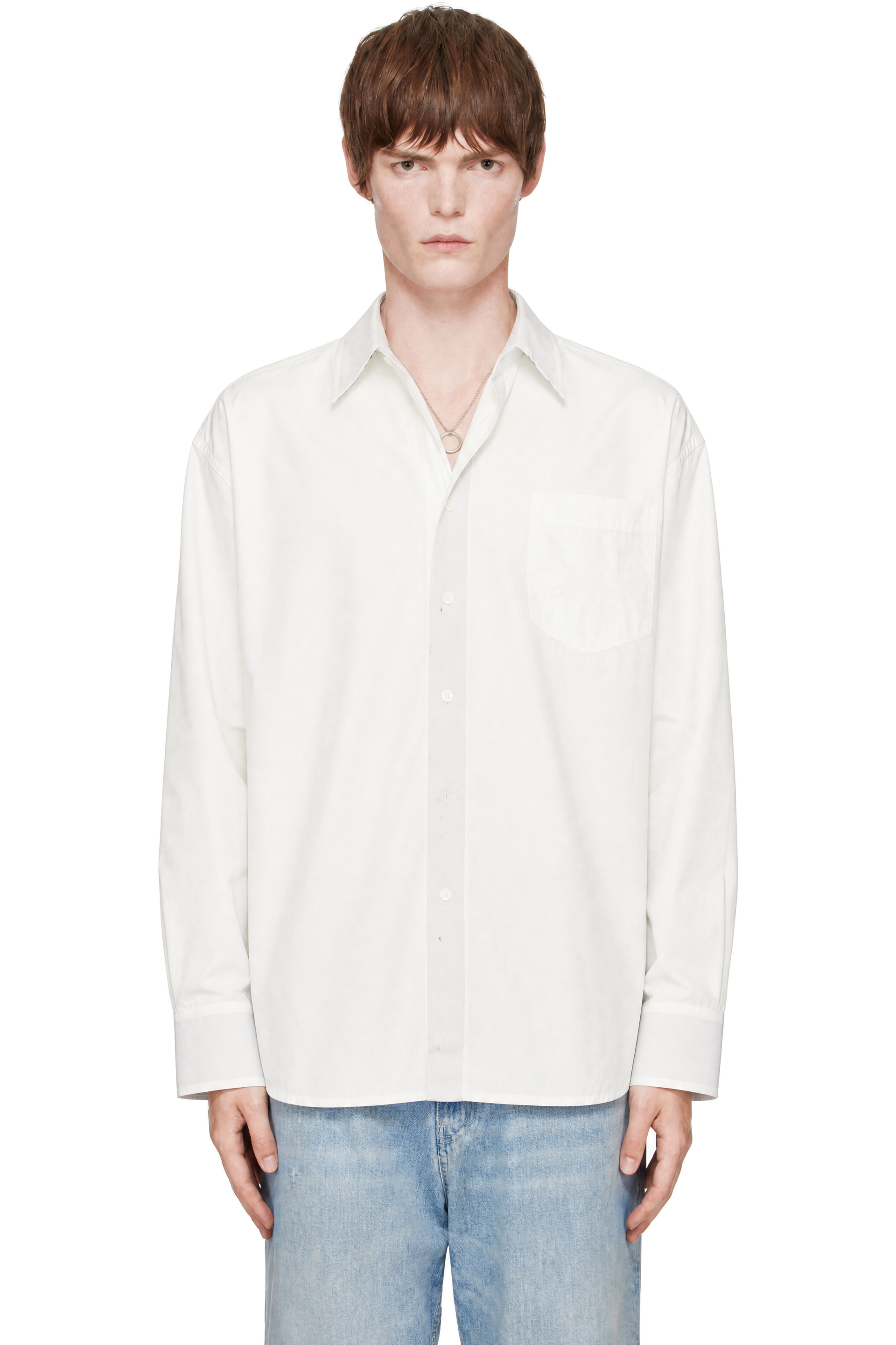 MM6 Maison Margiela - White Cotton Poplin Shirt