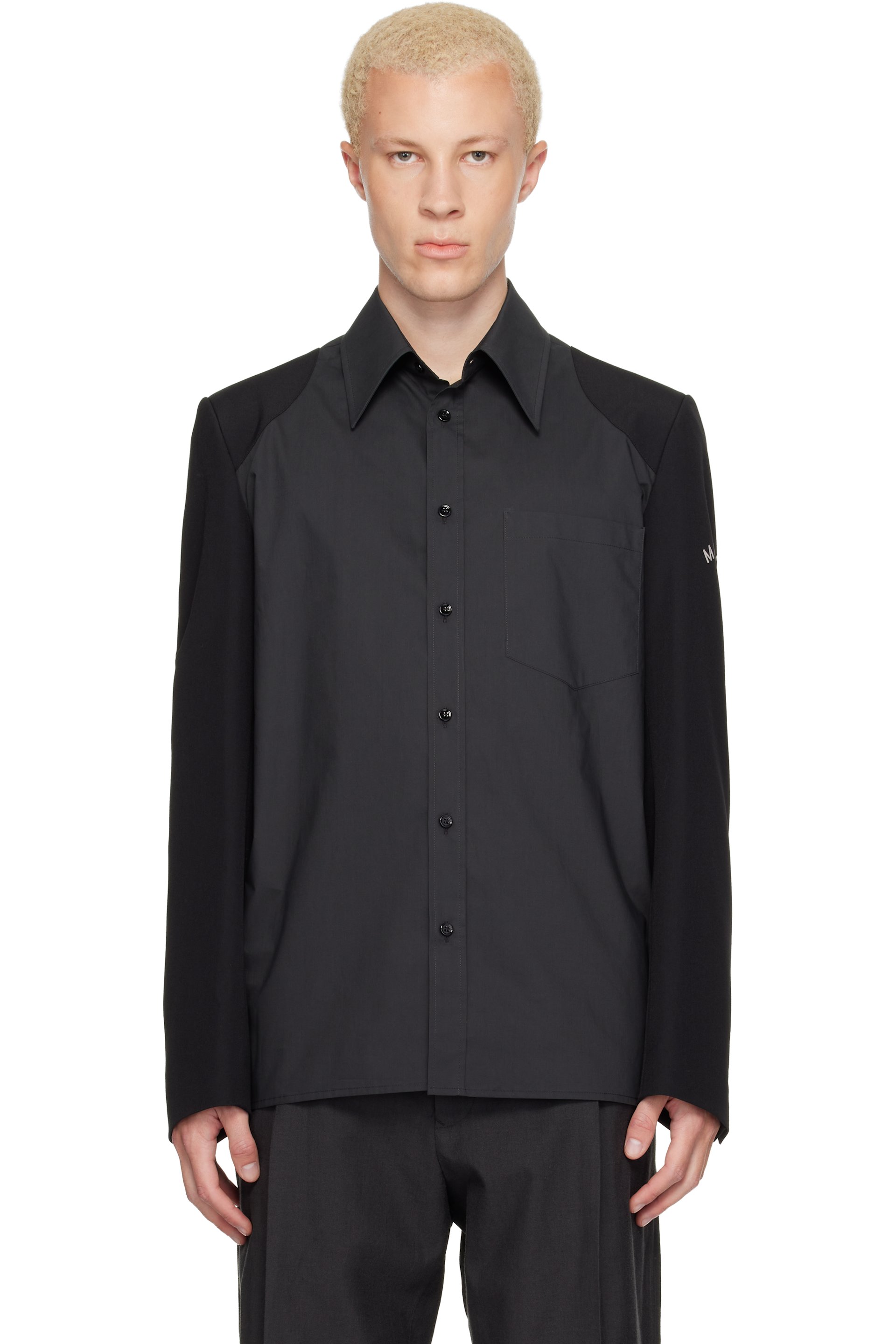MM6 Maison Margiela - Chemise à manches longues étagée noire