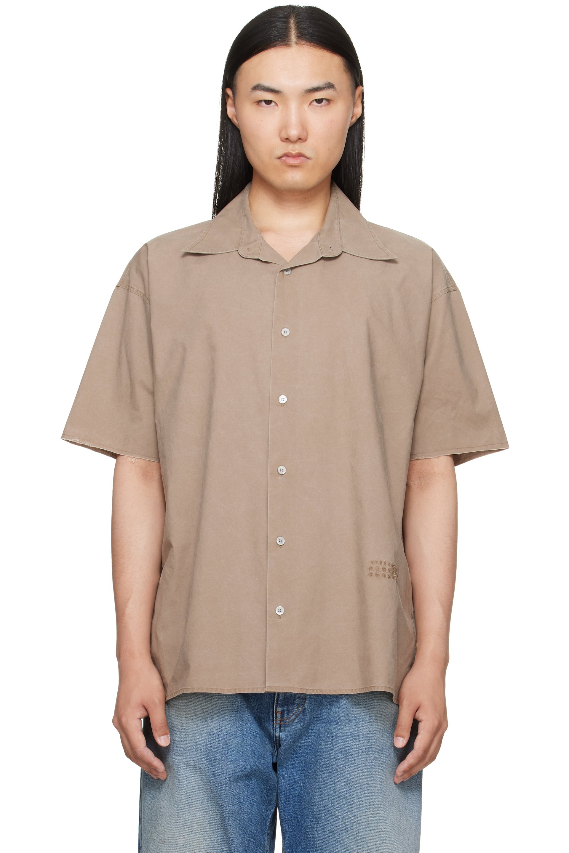 MM6 Maison Margiela - Taupe Short-Sleeved Shirt