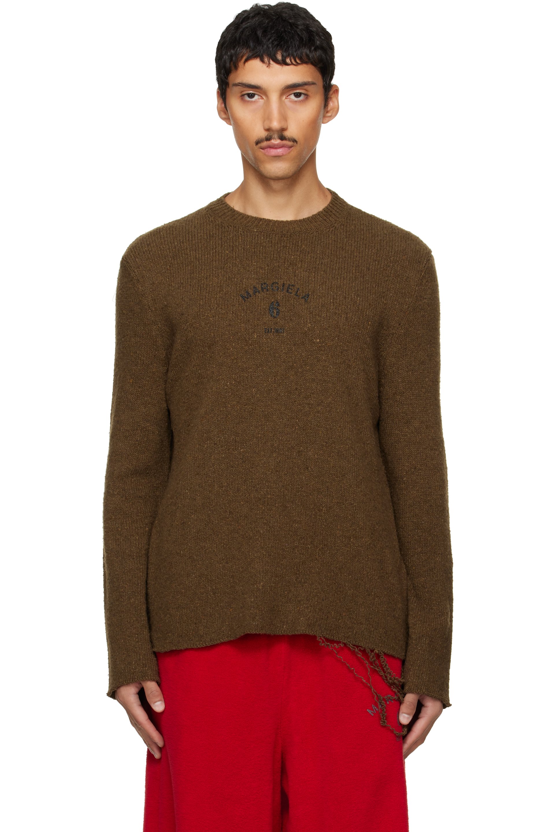 MM6 Maison Margiela - Pull kaki en laine mélangée