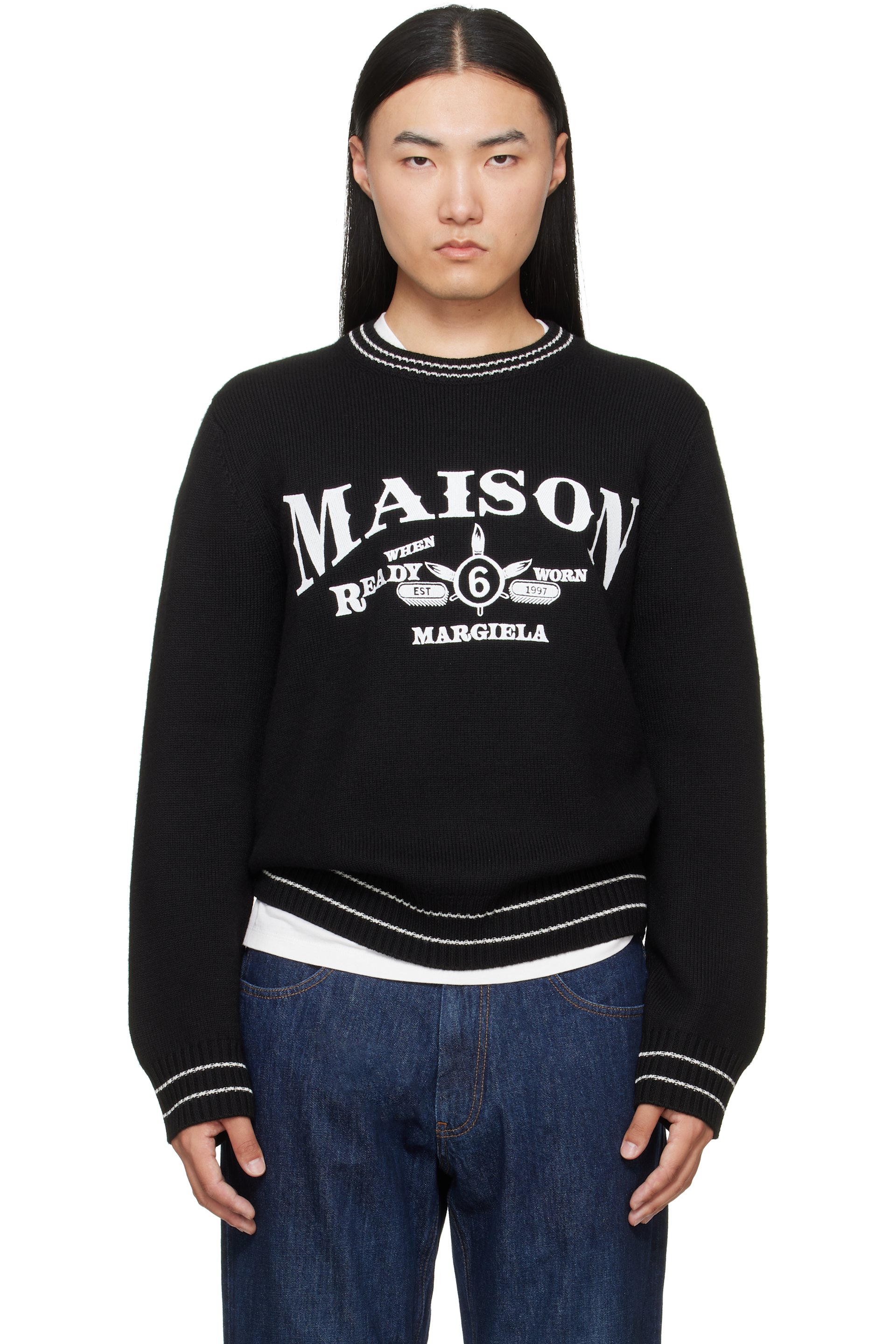 MM6 Maison Margiela - Black Wool Blend Sweater