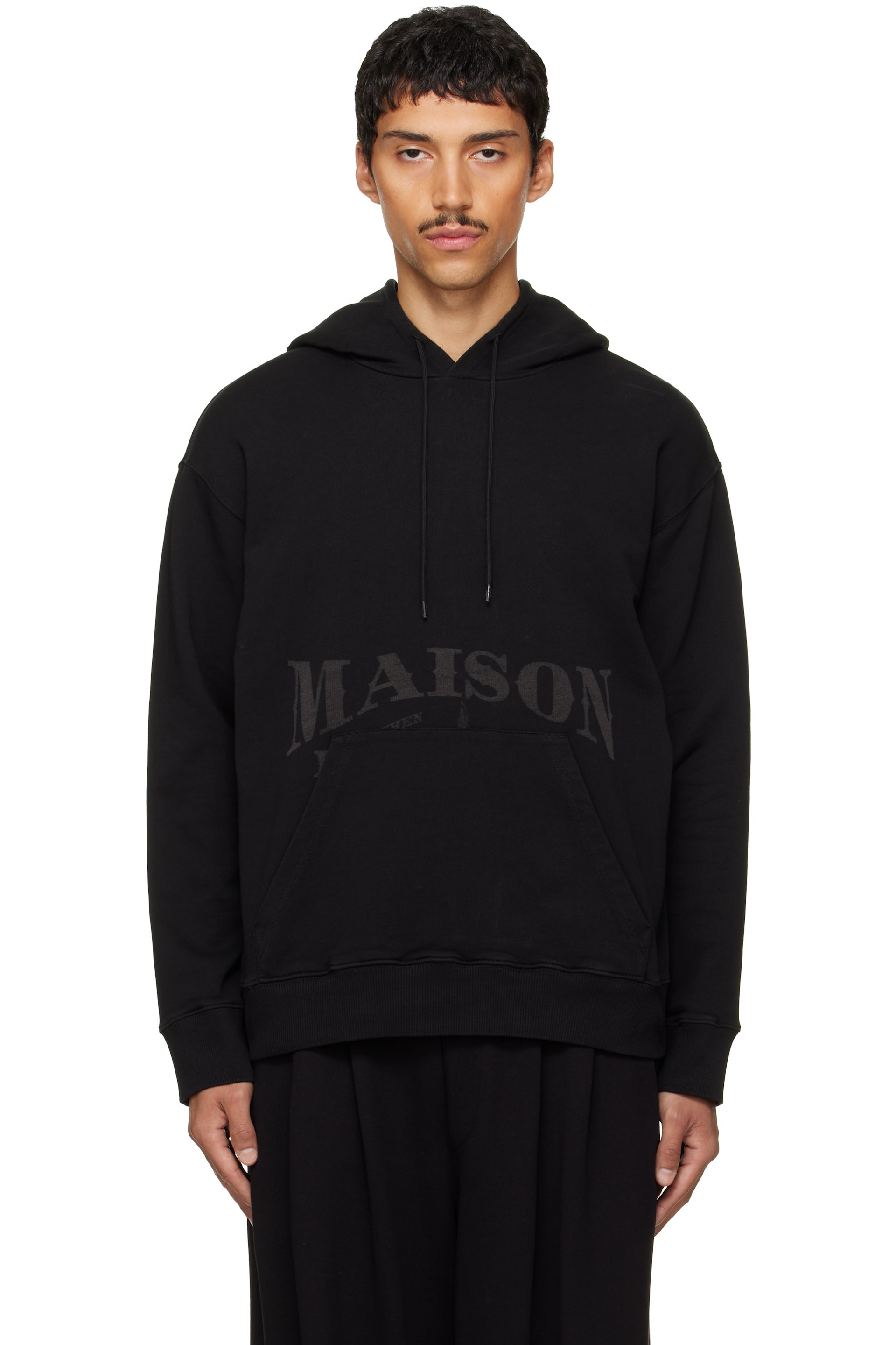 MM6 Maison Margiela - Pull à capuche noir en coton