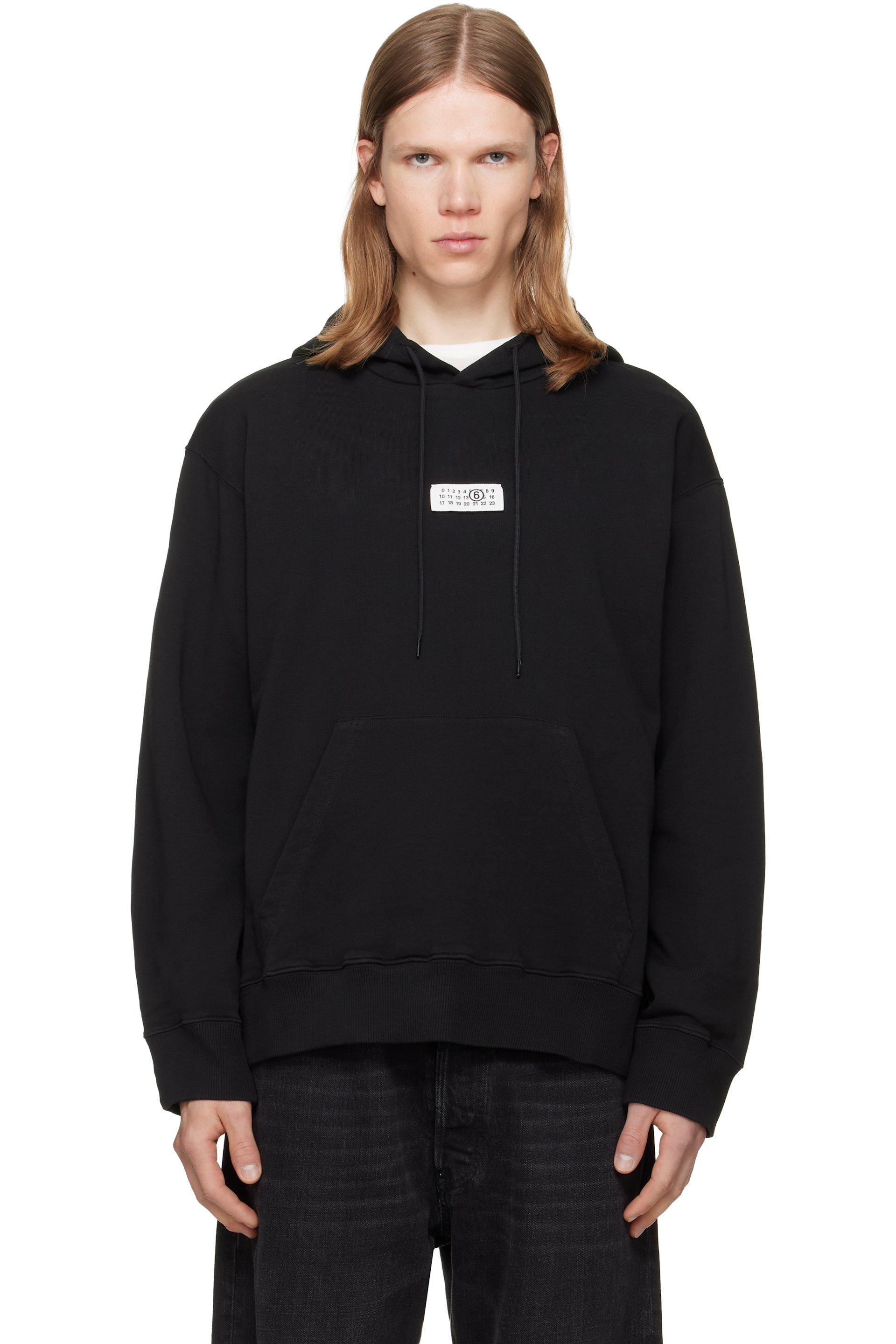 MM6 Maison Margiela - Black Unbrushed Cotton Hoodie