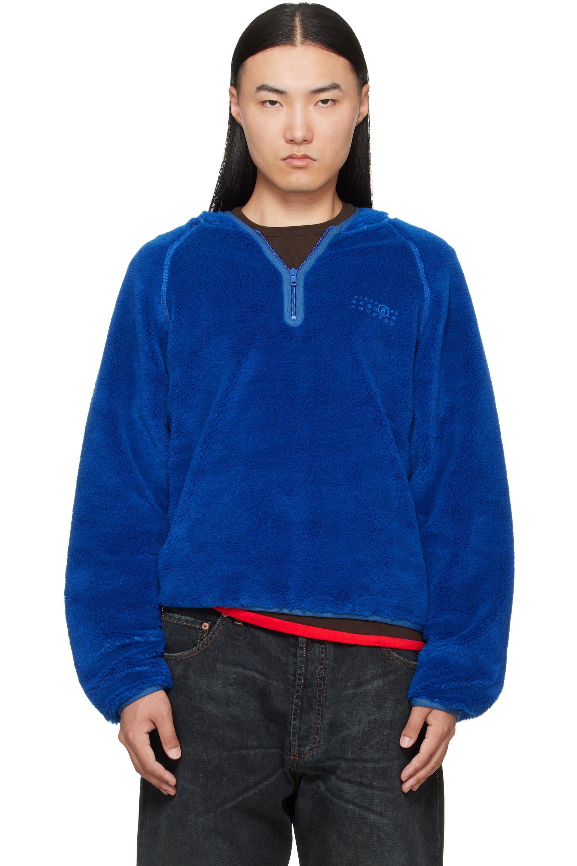 MM6 Maison Margiela - Blue Teddy Fleece Sweatshirt