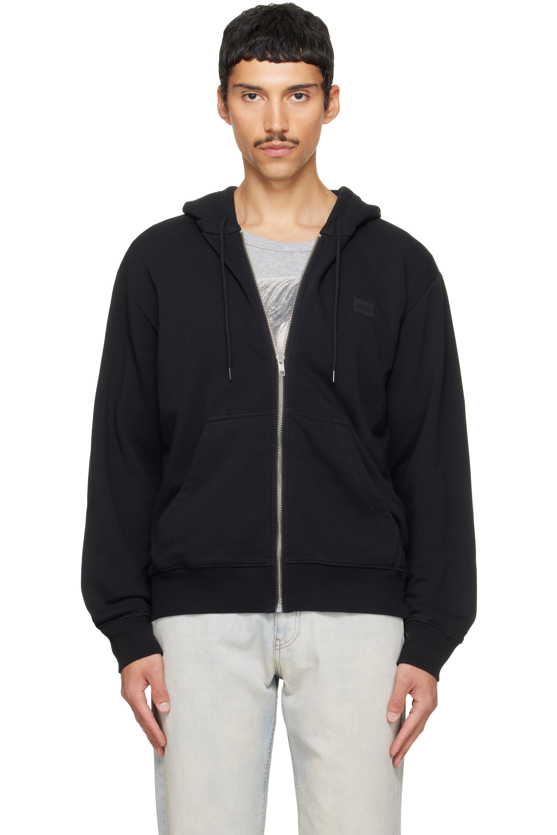MM6 Maison Margiela - Black Rubber Patch Hoodie