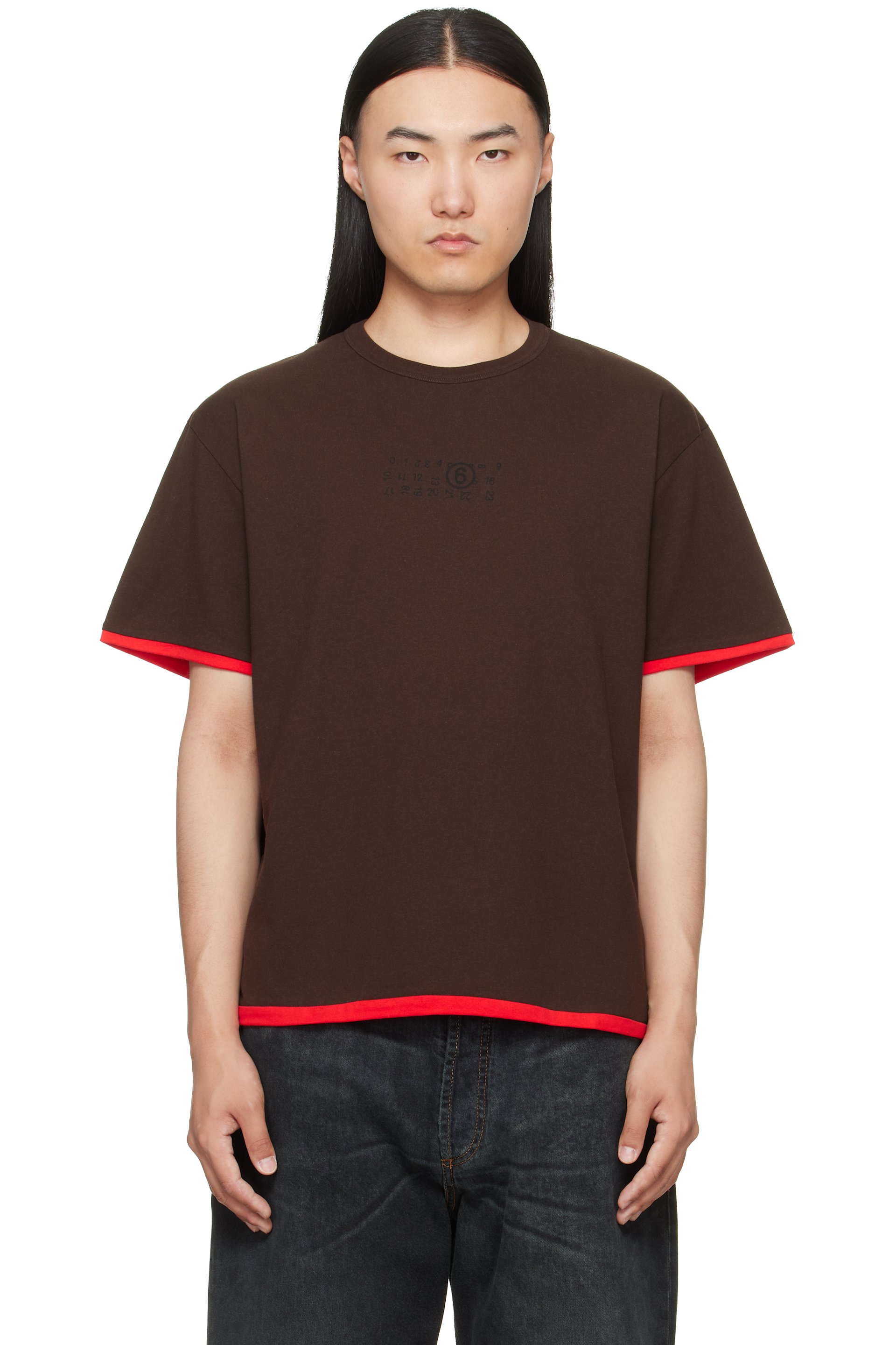 MM6 Maison Margiela - Brown Cotton Reversible T-shirt