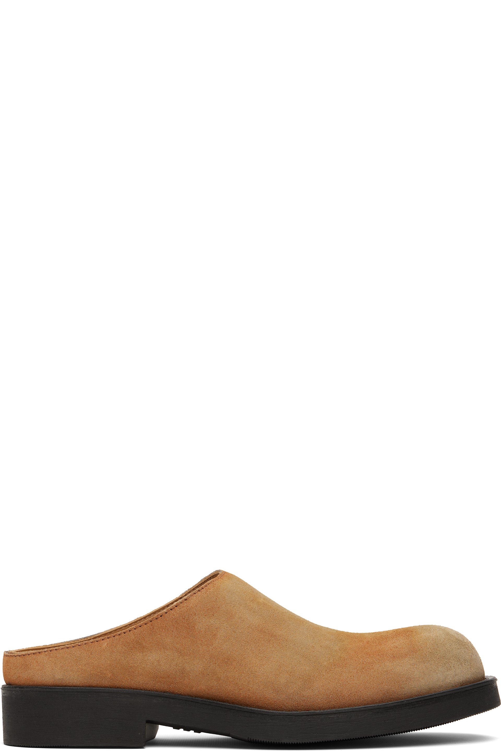 MM6 Maison Margiela - Tan Washed Suede Biker Mule Loafers