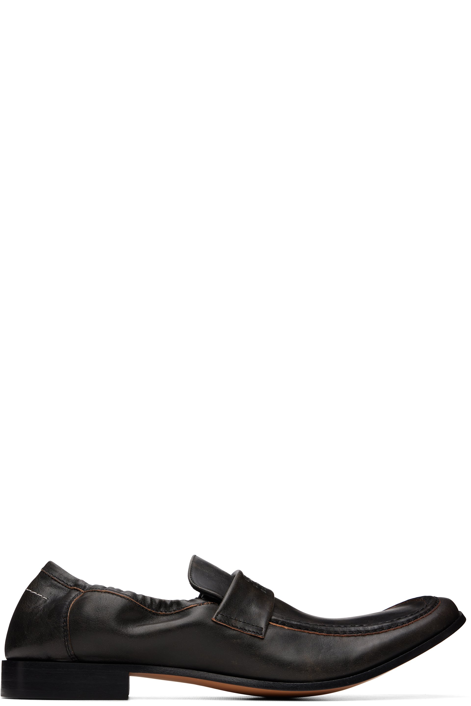 MM6 Maison Margiela - Brown Swing-Toe Loafers