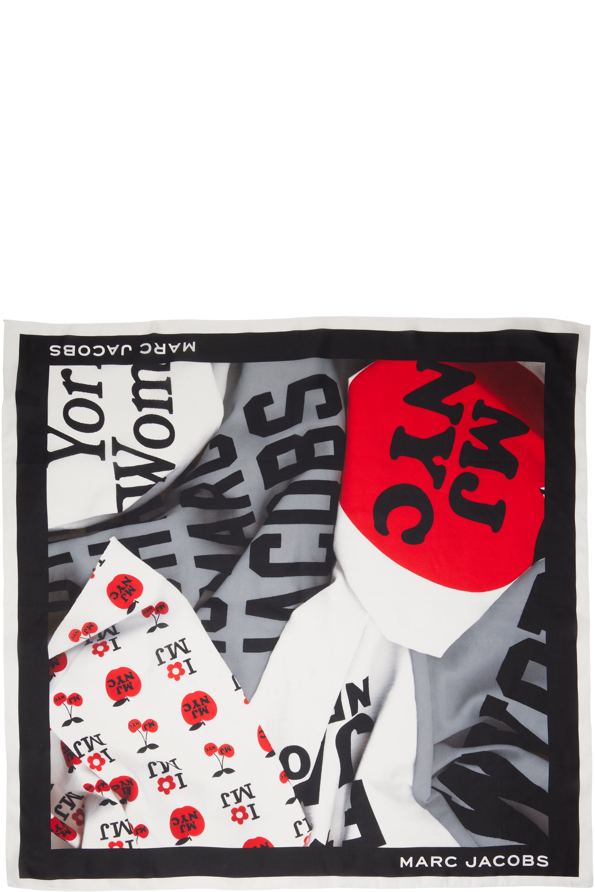 Marc Jacobs - Black & Red Canal St Silk Scarf