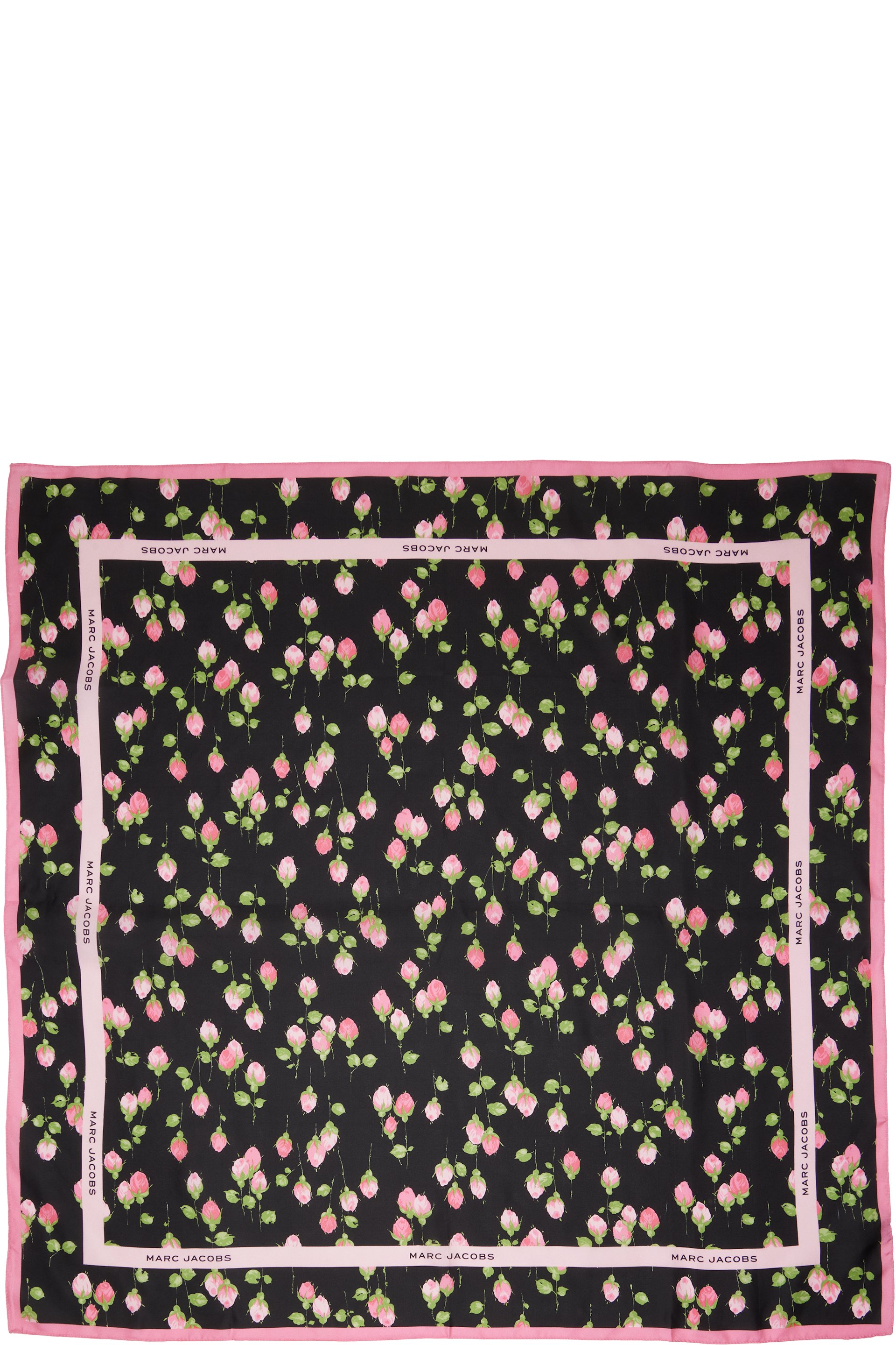 Marc Jacobs - Black & Pink Floral Silk Scarf