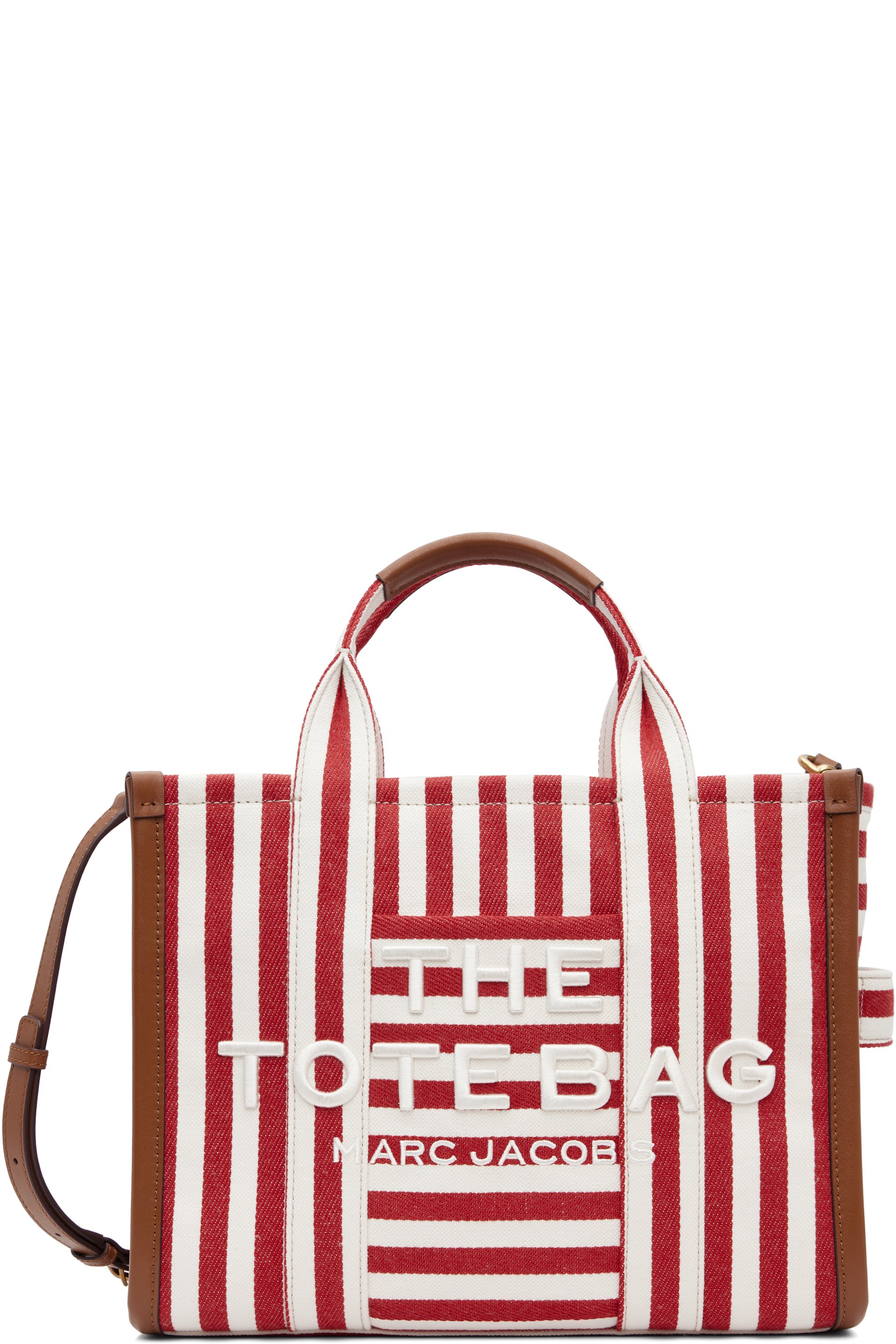 Marc Jacobs - Red & White 'The Stripe Canvas Medium' Tote