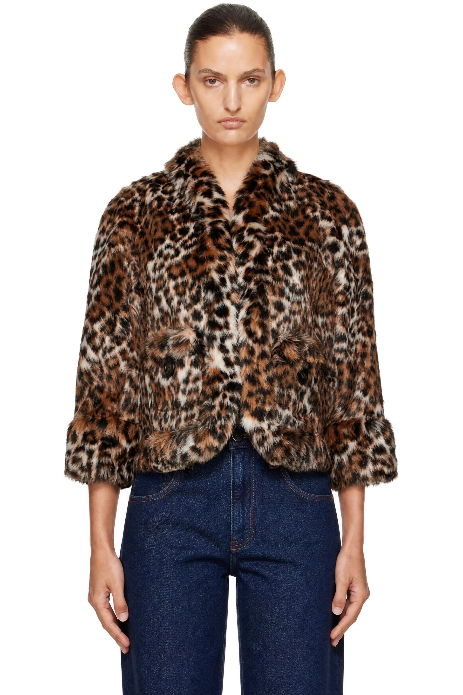 Marc Jacobs - Beige Faux Fur Leopard Jacket