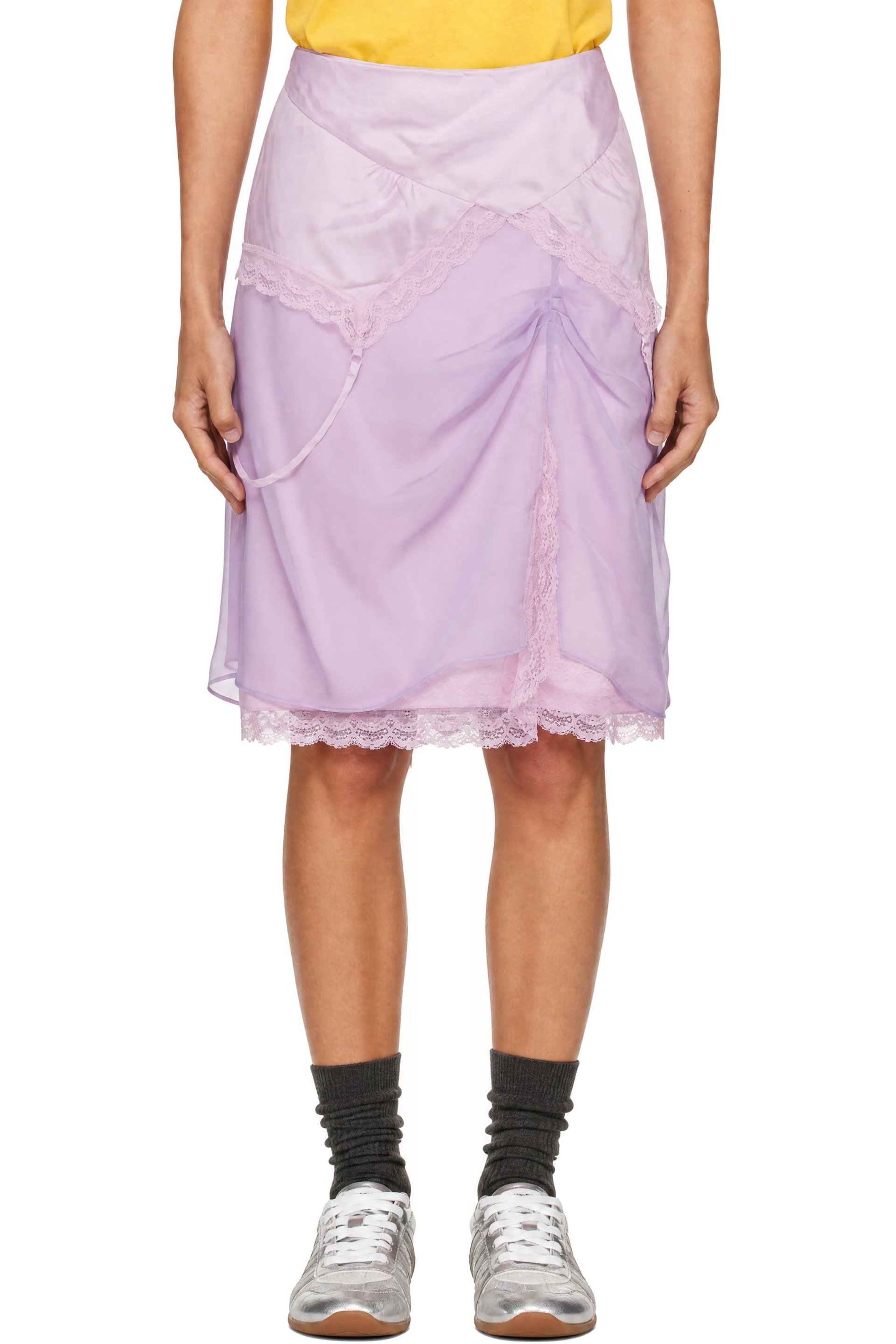 Marc Jacobs - PInk Layered Satin Slip Midi Skirt