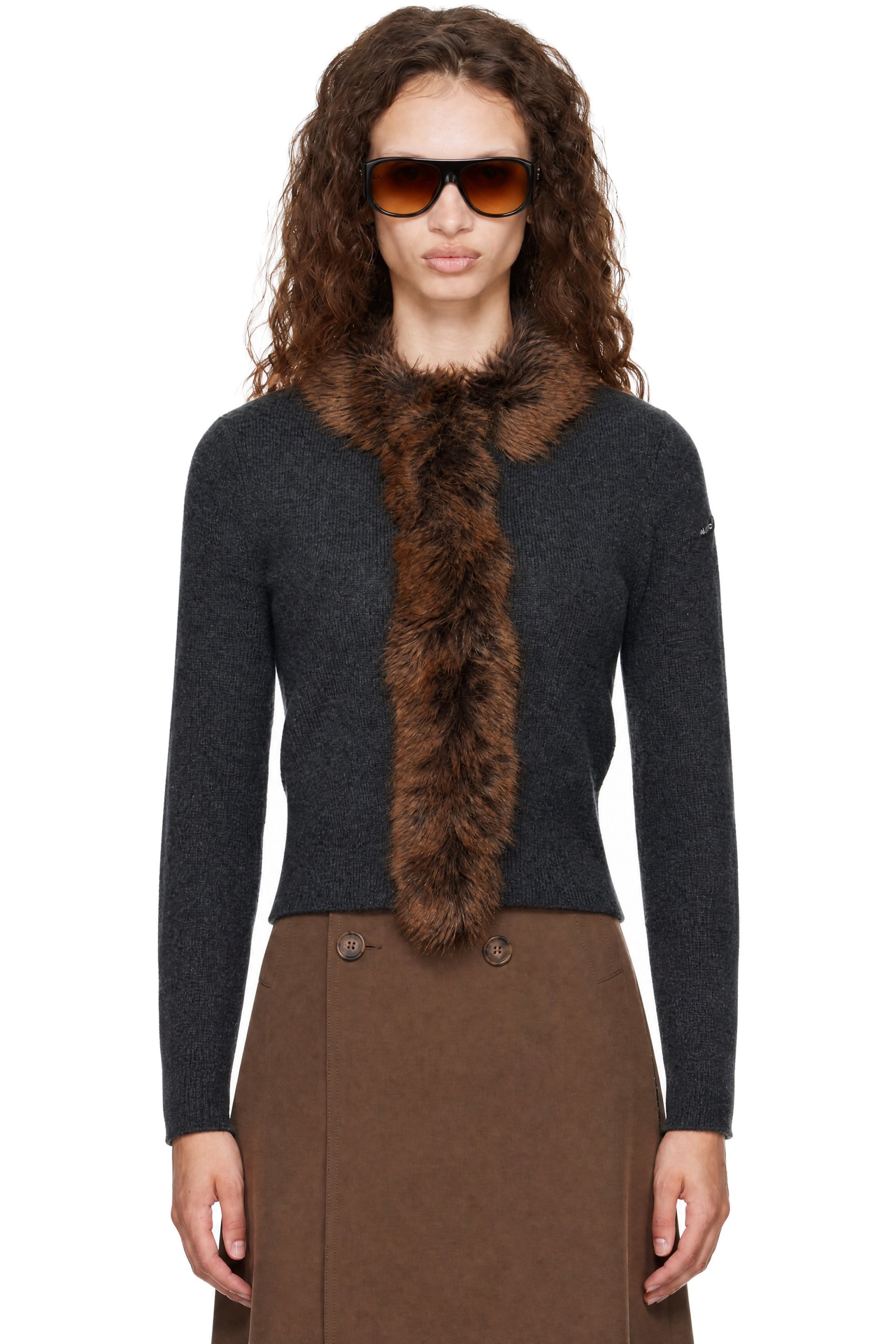 Marc Jacobs - グレー Faux Fur Lined カーディガン