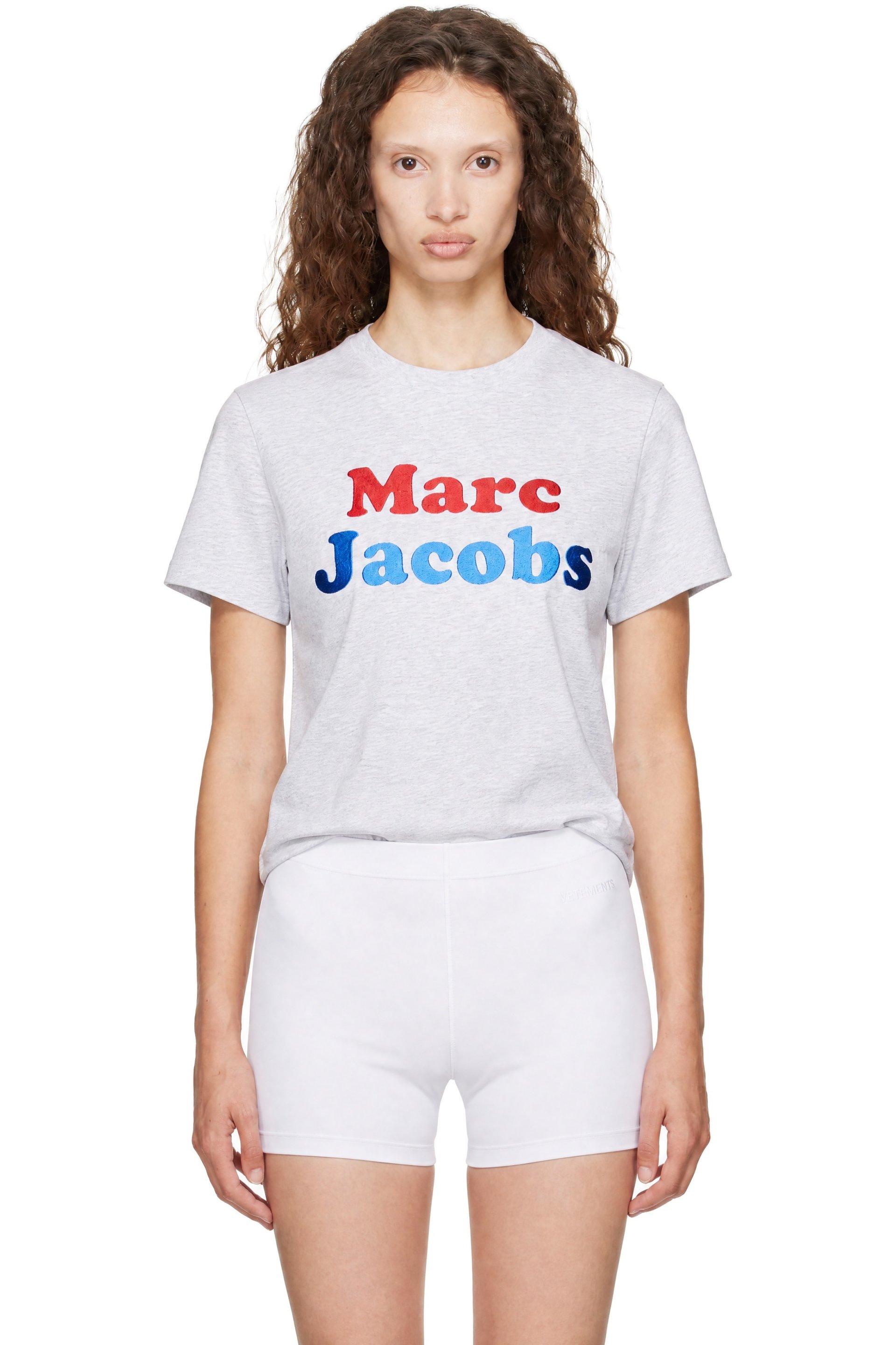 Marc Jacobs - Gray Canal St Logo Femme T-shirt