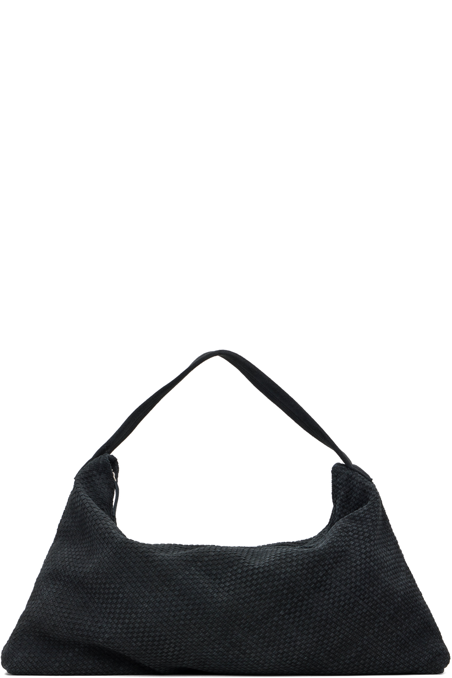 St. Agni - Black Suede Woven Shoulder Bag