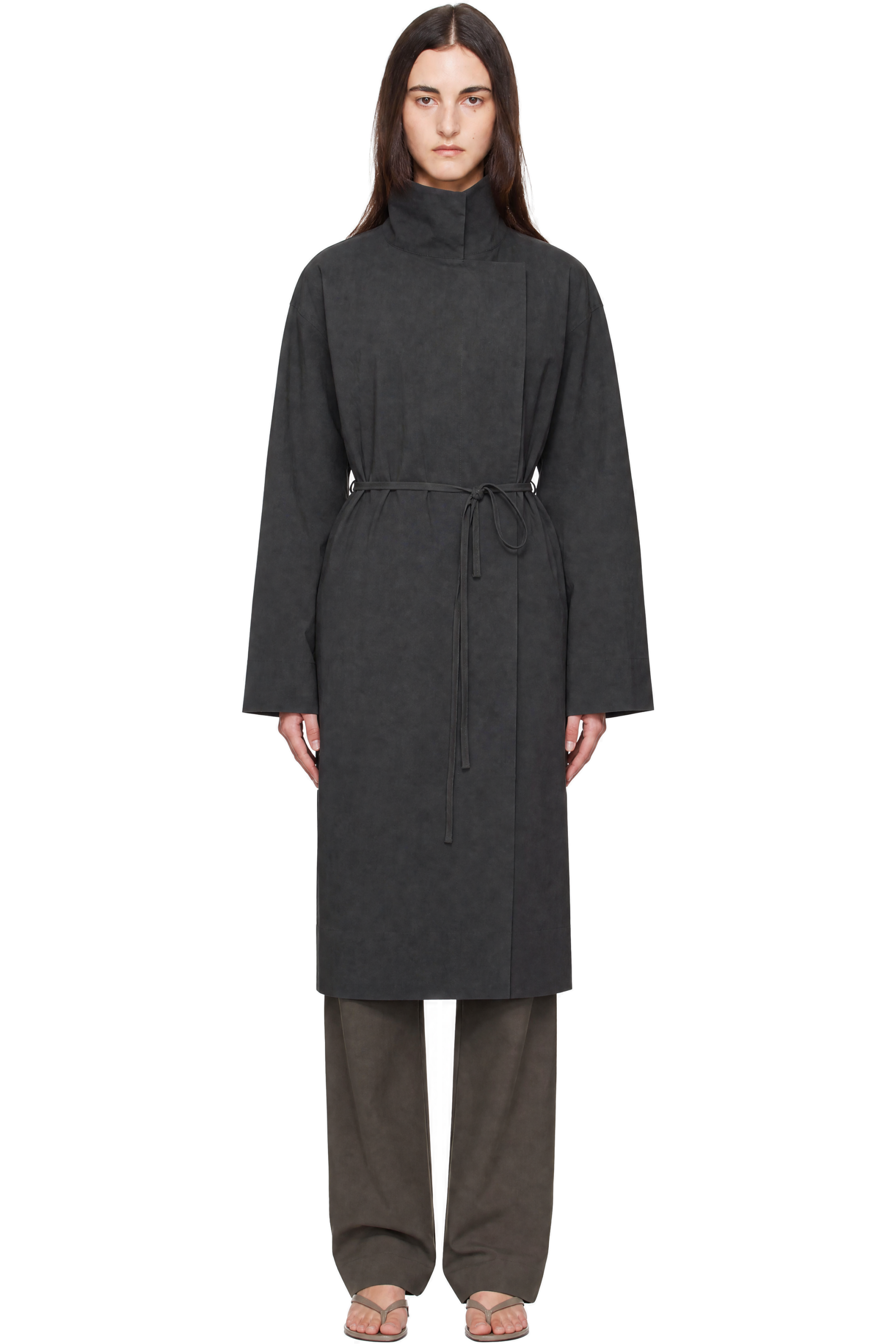 St. Agni - Gray Technical Cotton Cocoon Coat