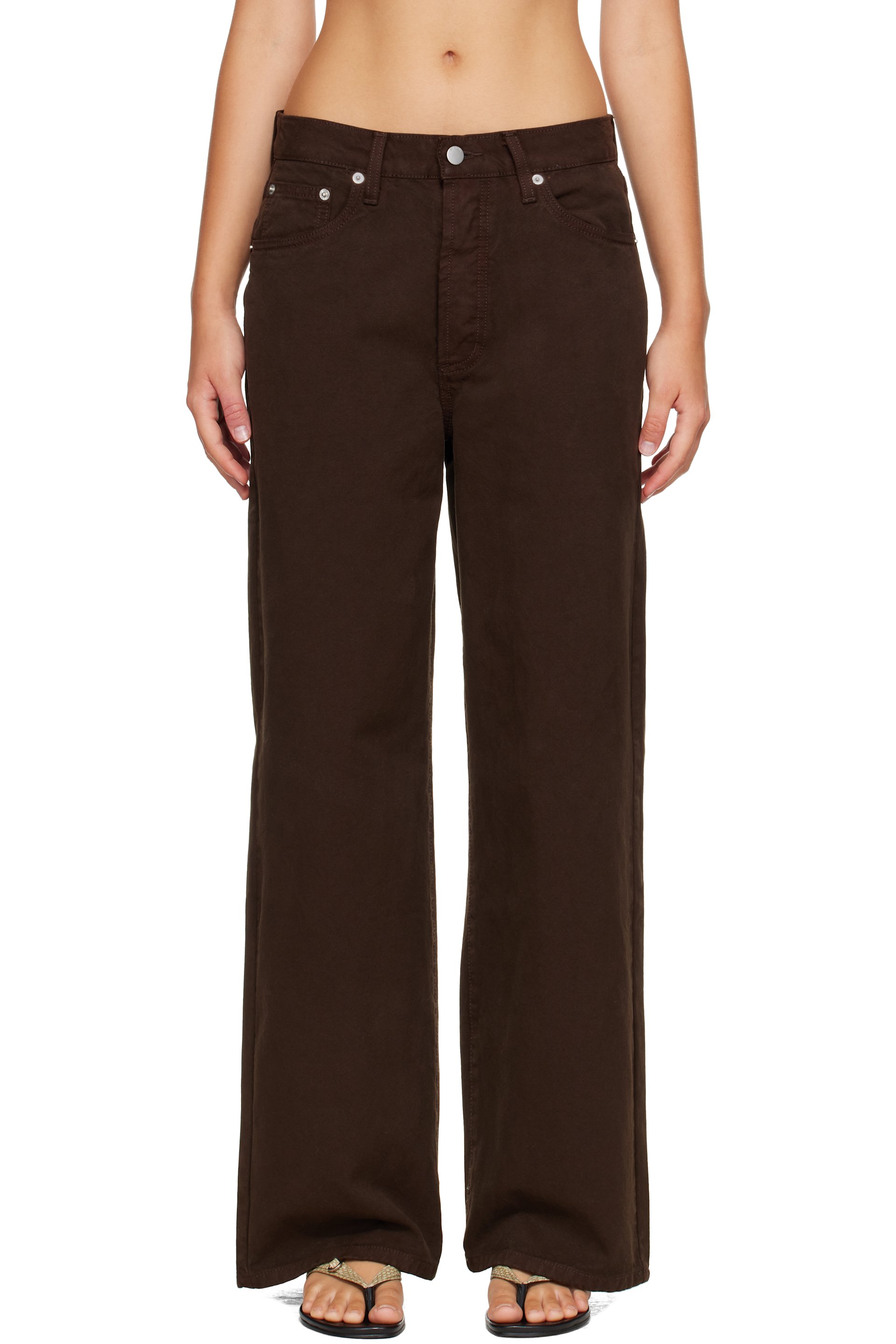 St. Agni - Brown Canvas Classic Mid Rise Jeans