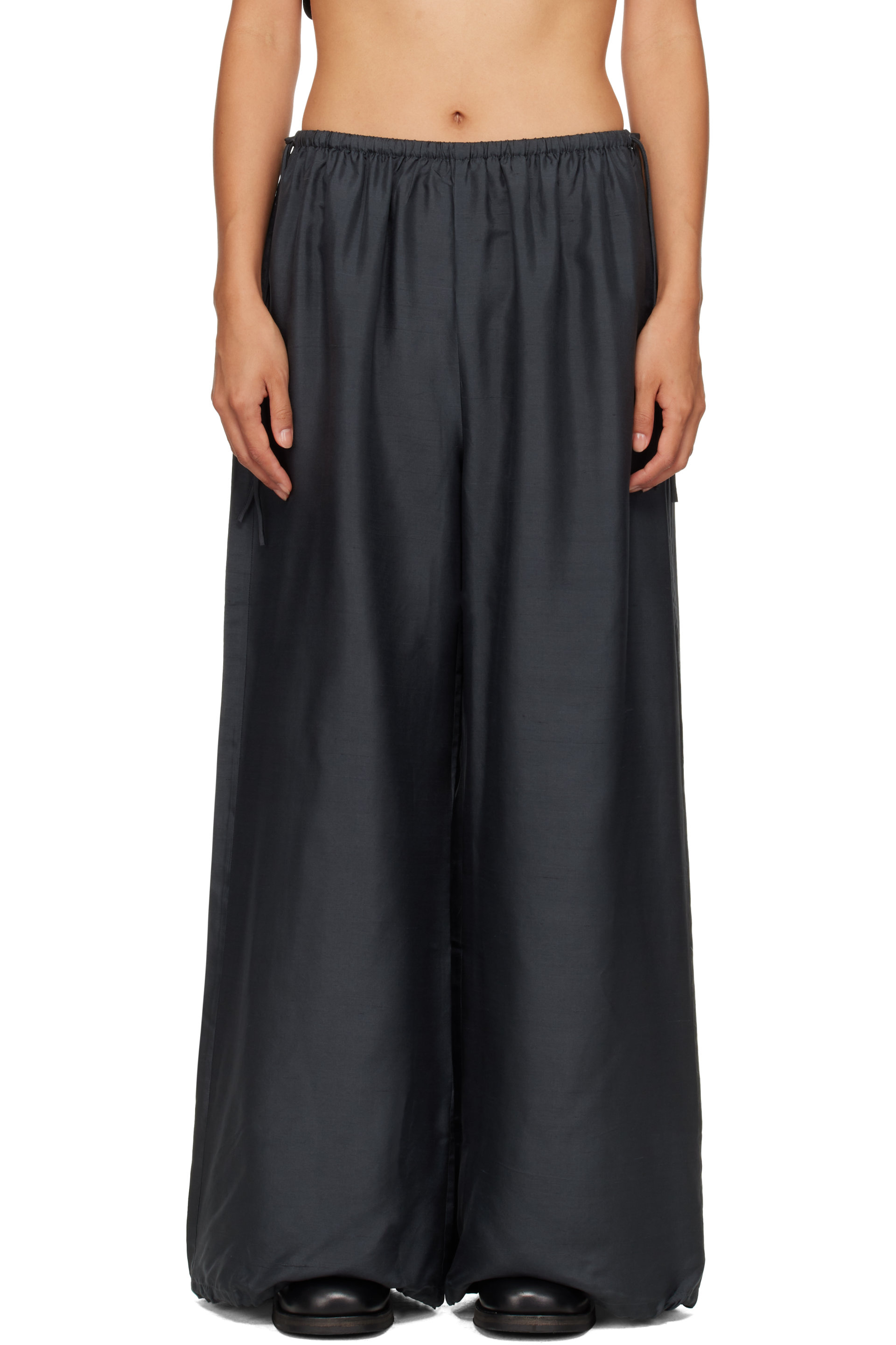 St. Agni - Black Silk Adjustable Balloon Pants