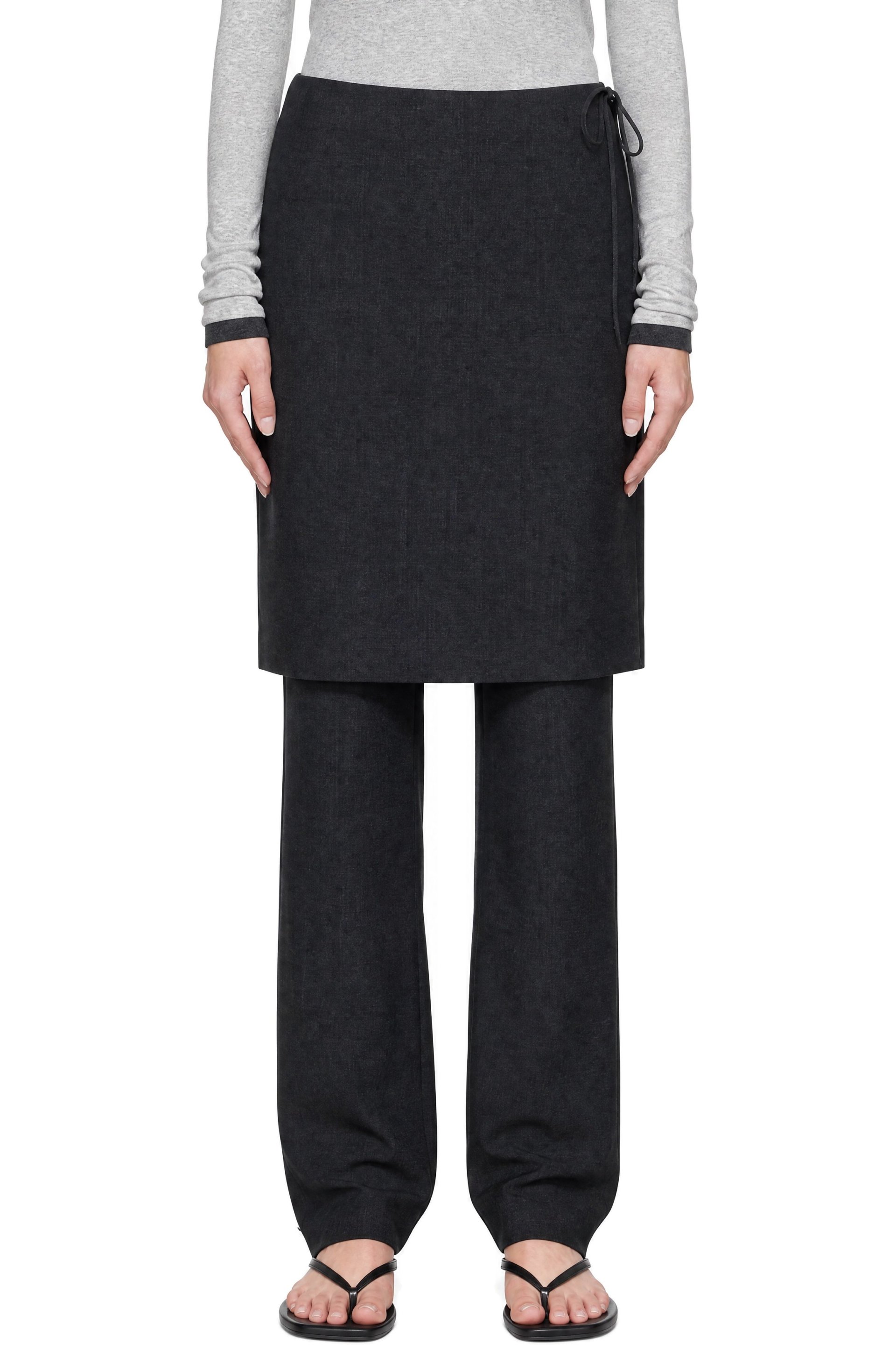 St. Agni - Gray Wool Skirt Trousers