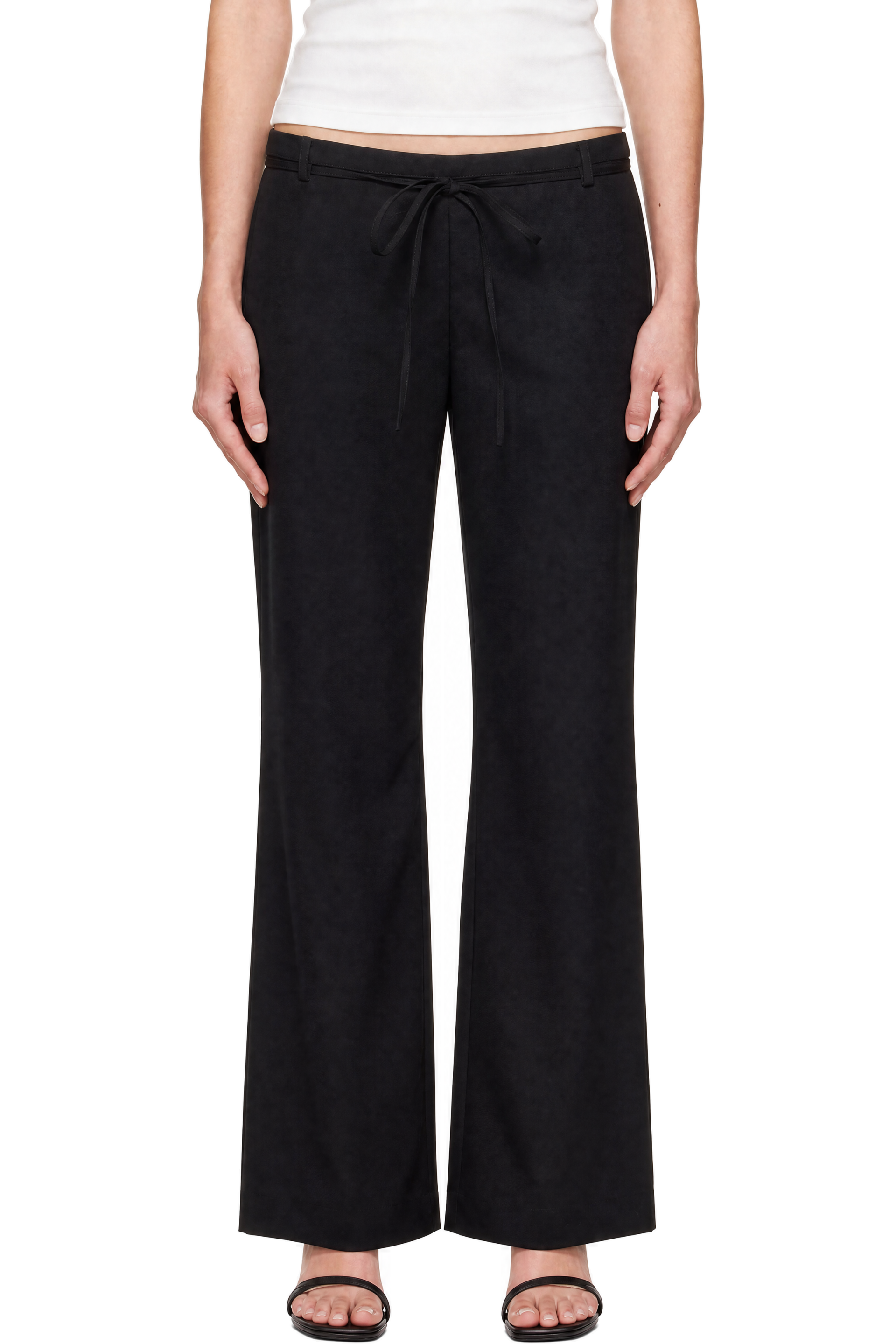 St. Agni - Black 90s Wool Rouleau Minimal Trousers