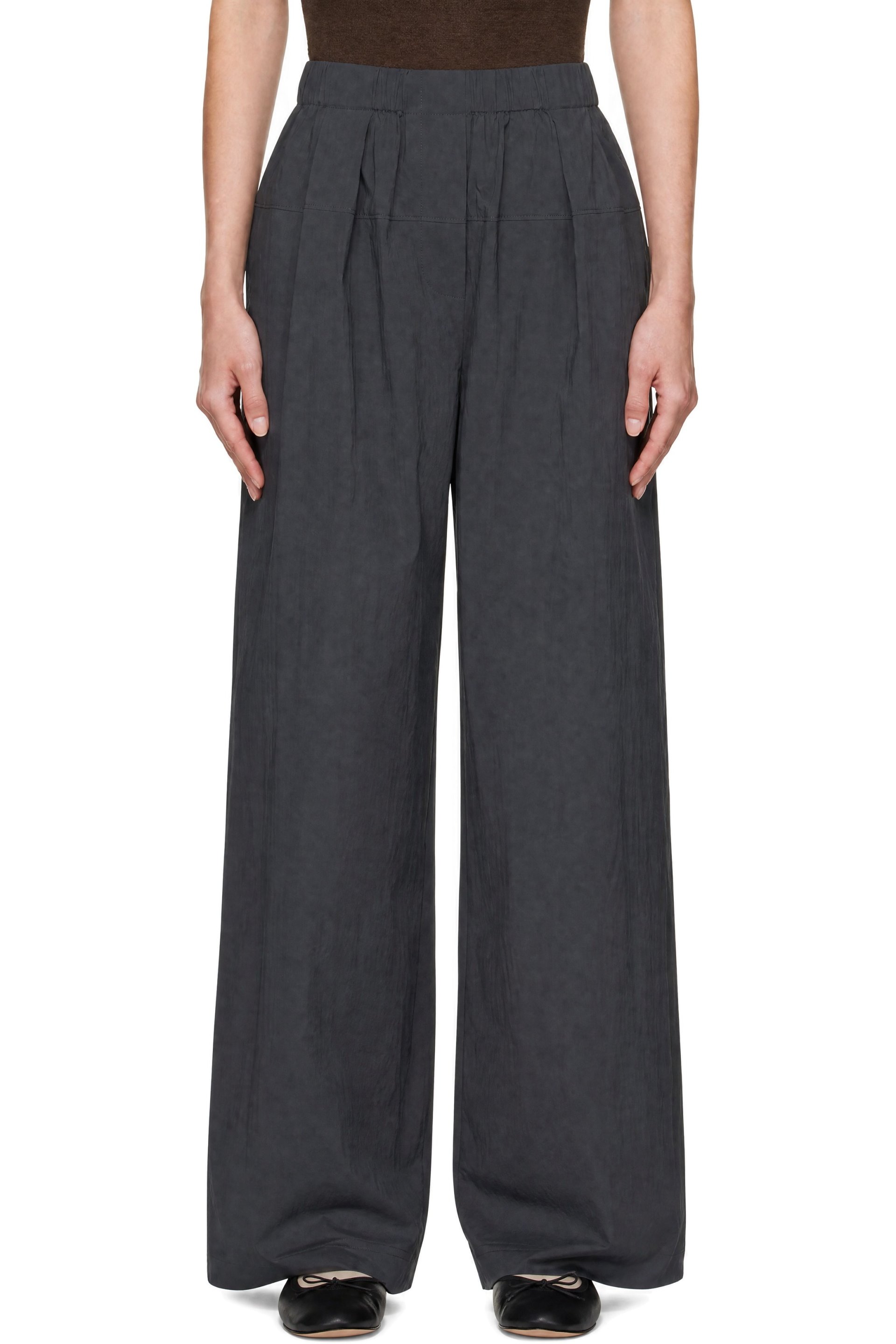 St. Agni - Gray Relaxed Pleat Trousers