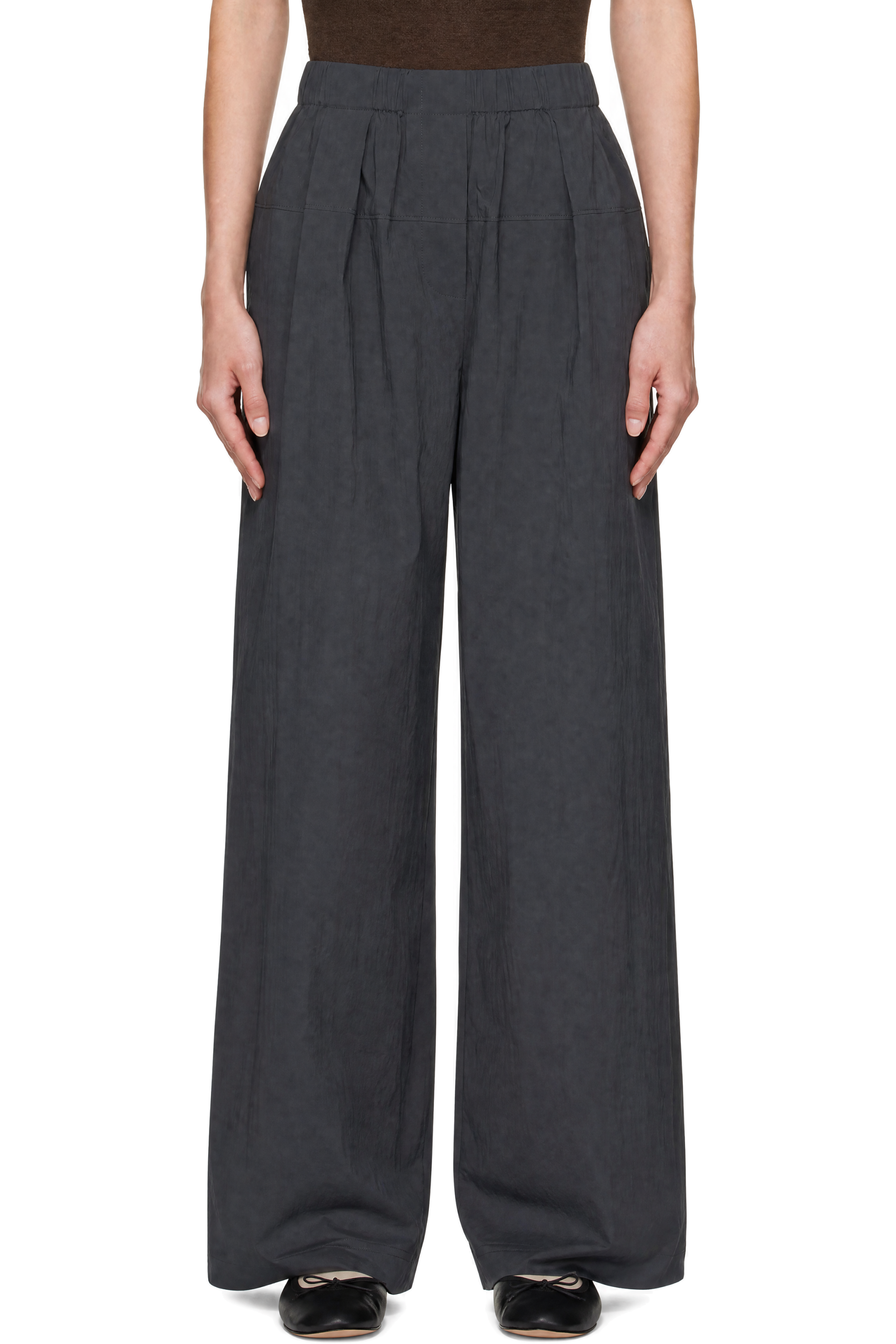 St. Agni - Gray Relaxed Pleat Trousers