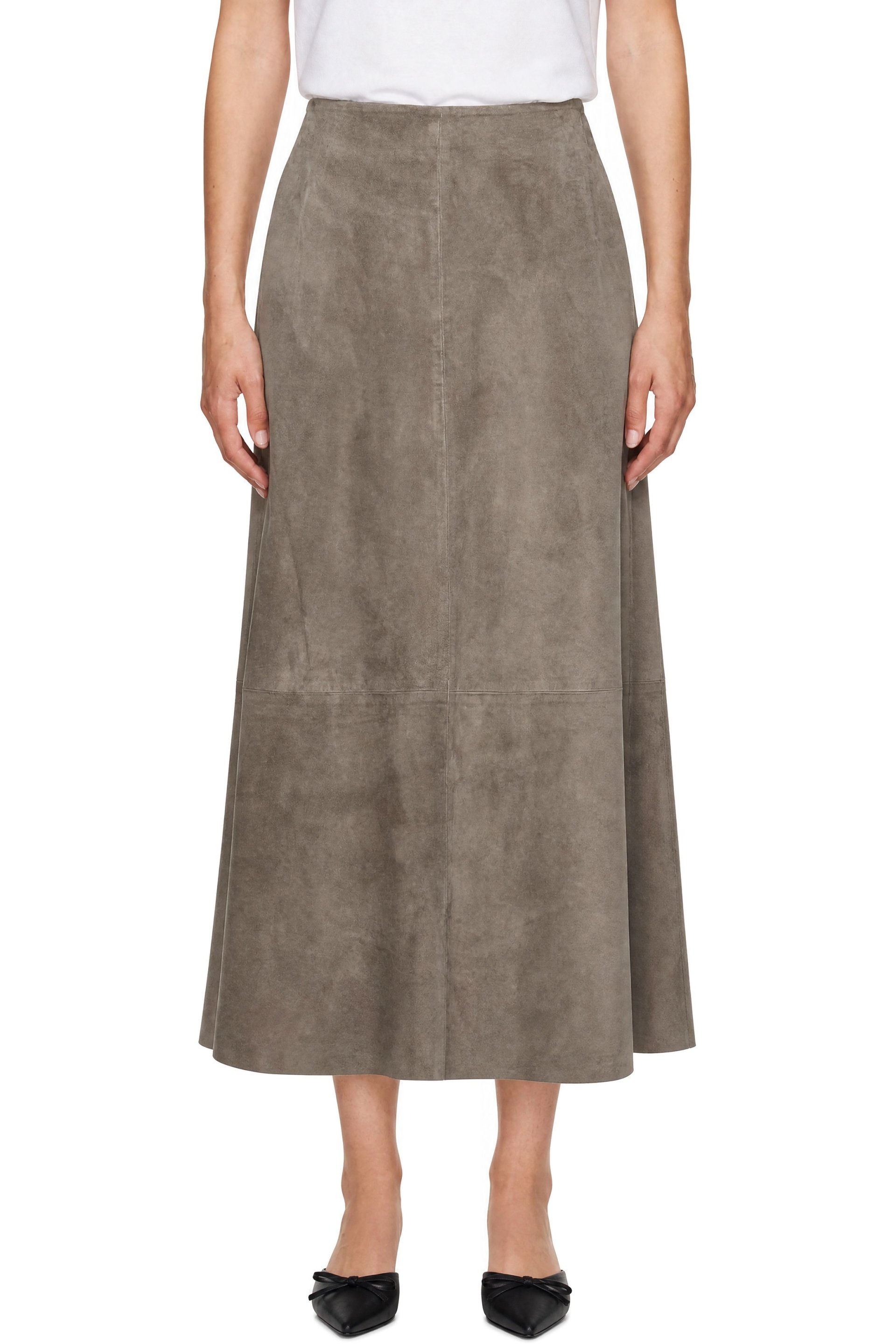 St. Agni - Taupe Suede Circle Maxi Skirt