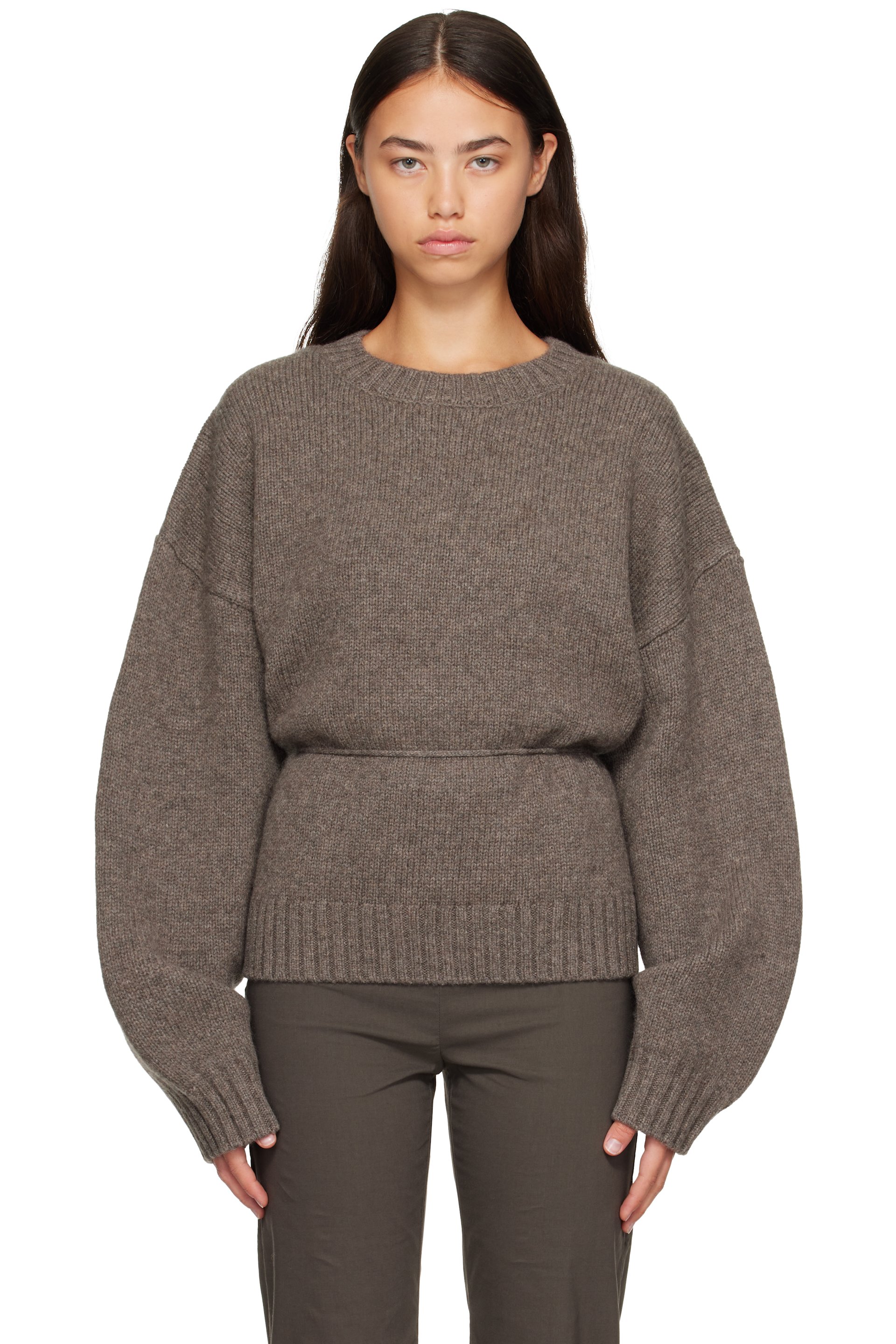 St. Agni - Taupe Wool Crew Neck Sweater