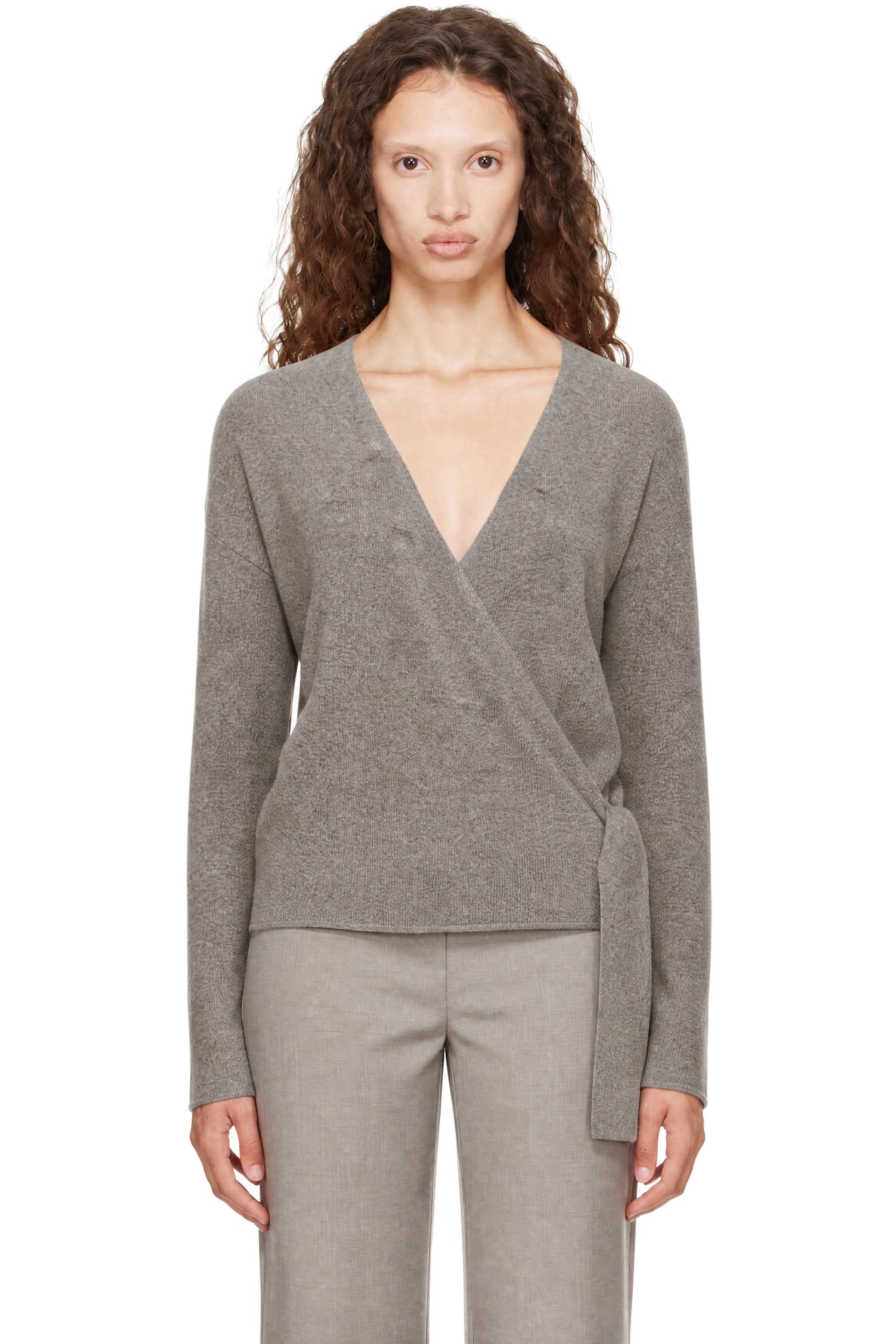 St. Agni - Taupe Cashmere Wrap Cardigan